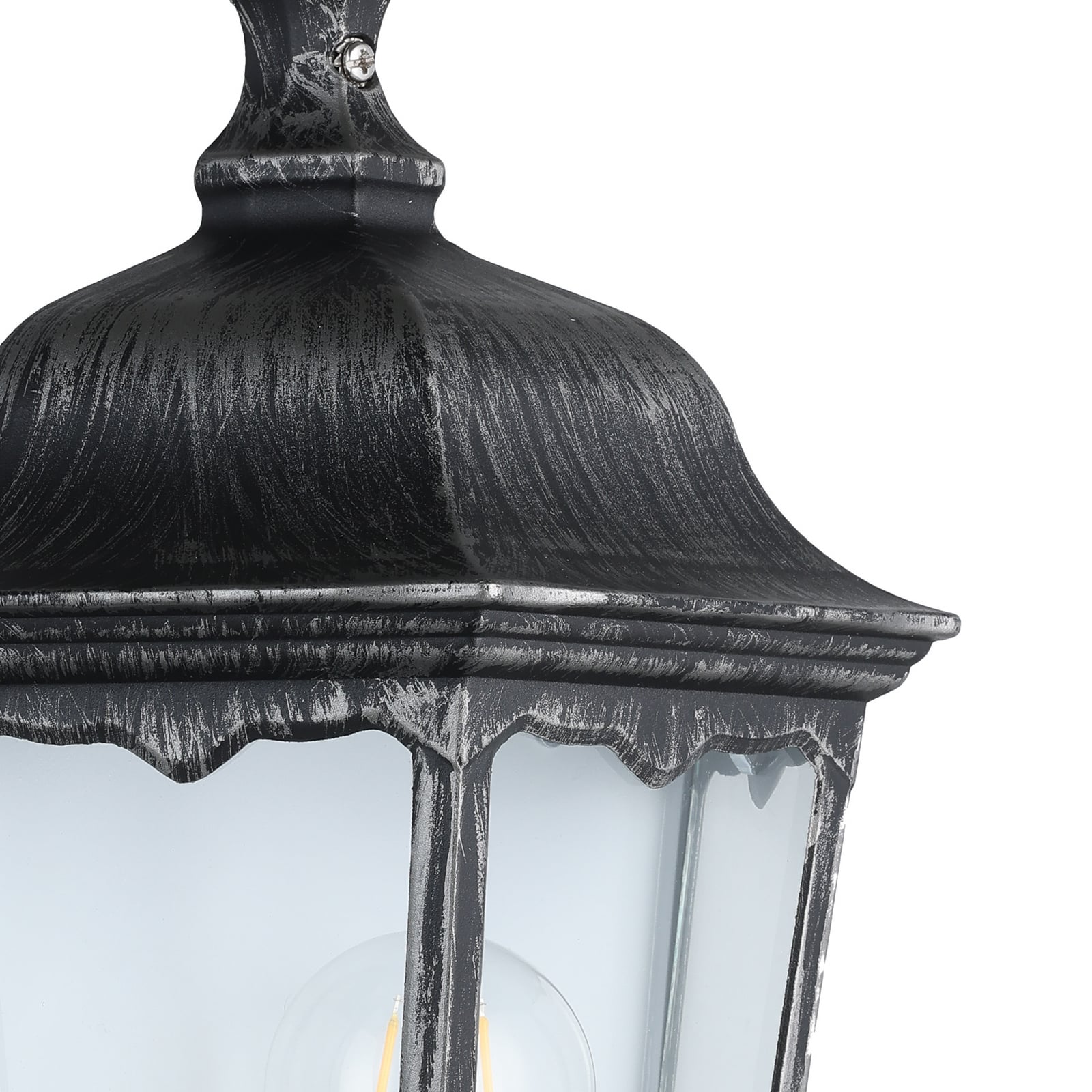 Außenwandlampe Navedo, schwarz/silber, Höhe 43 cm, bündig