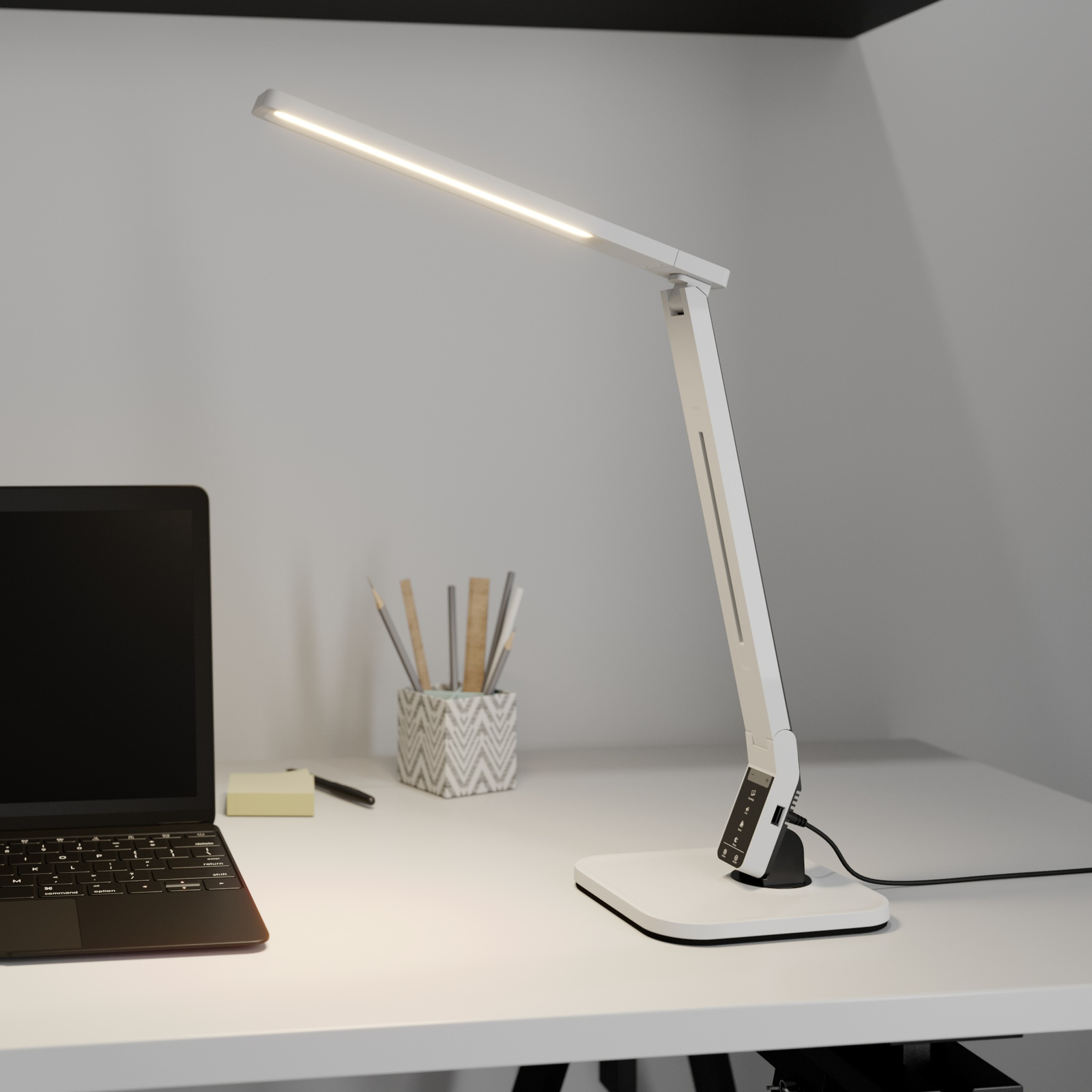 Arcchio Liano LED-skrivbordslampa, vit