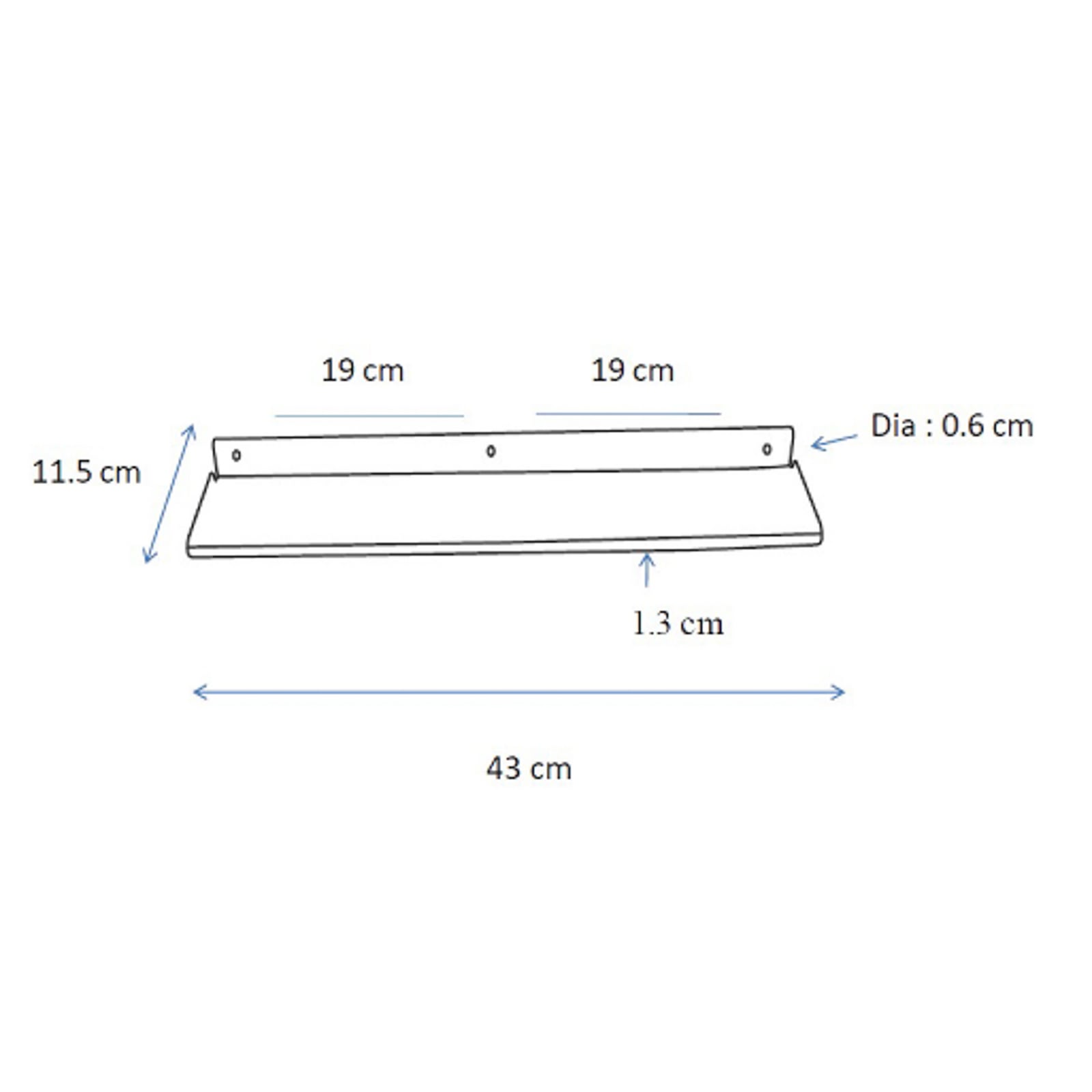 HDLedge plank, geborsteld zilver, breedte 43 cm - House Doctor HDLedge plank, geborsteld zilver, breedte 43 cm - House Doctor