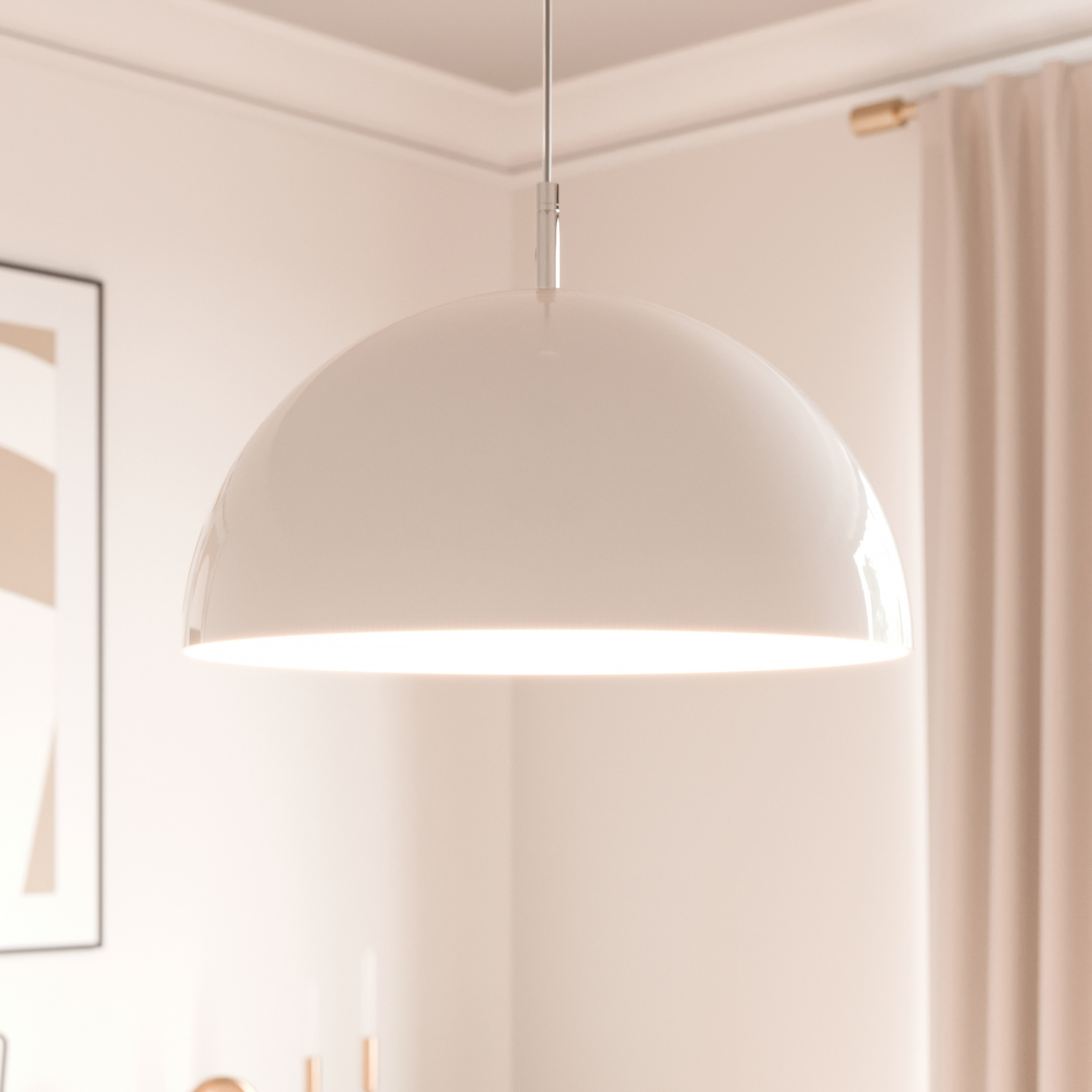Lucande Lourenco Opalglas-Pendellampe, 45 cm