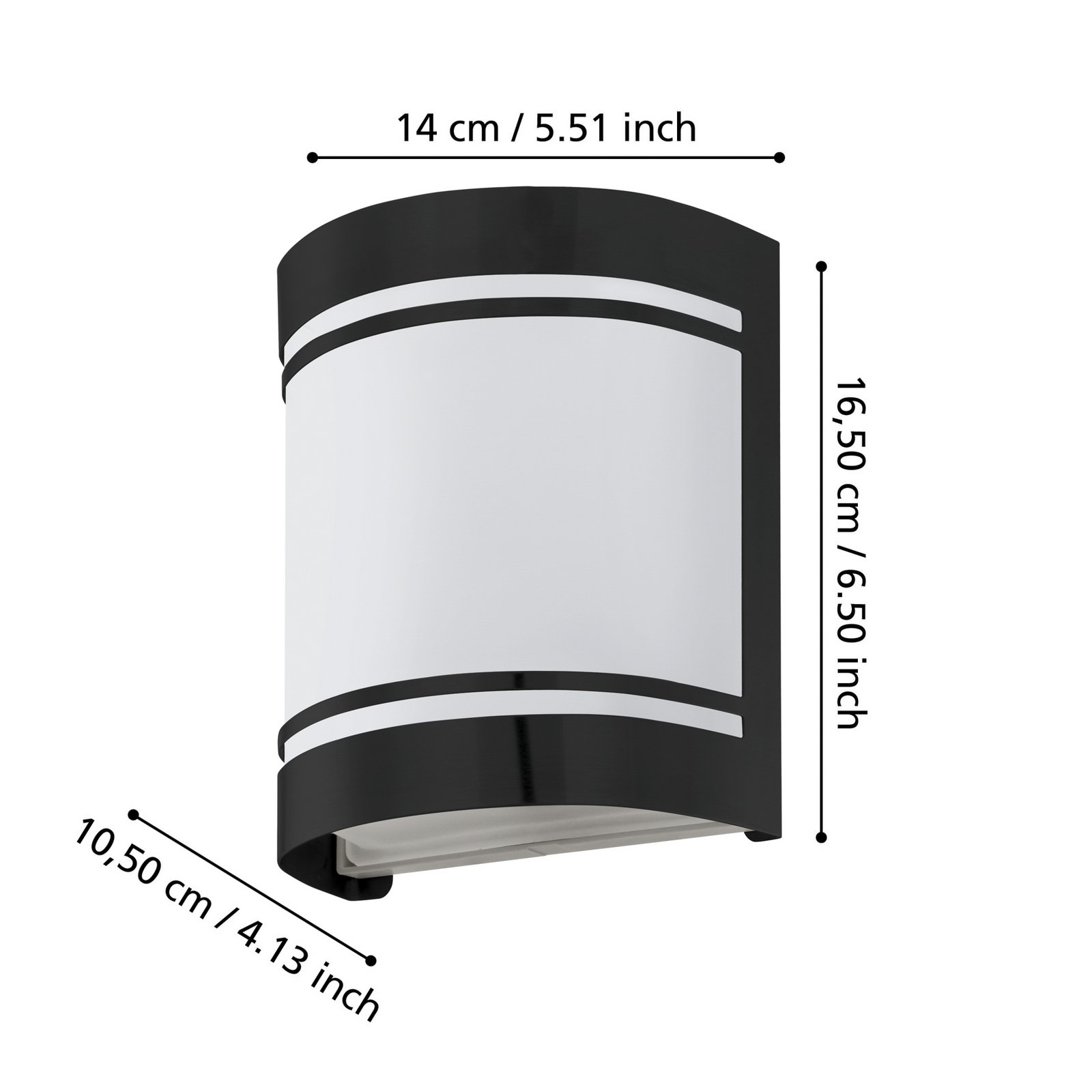 "Cerno" lauko sieninis šviestuvas, juodas