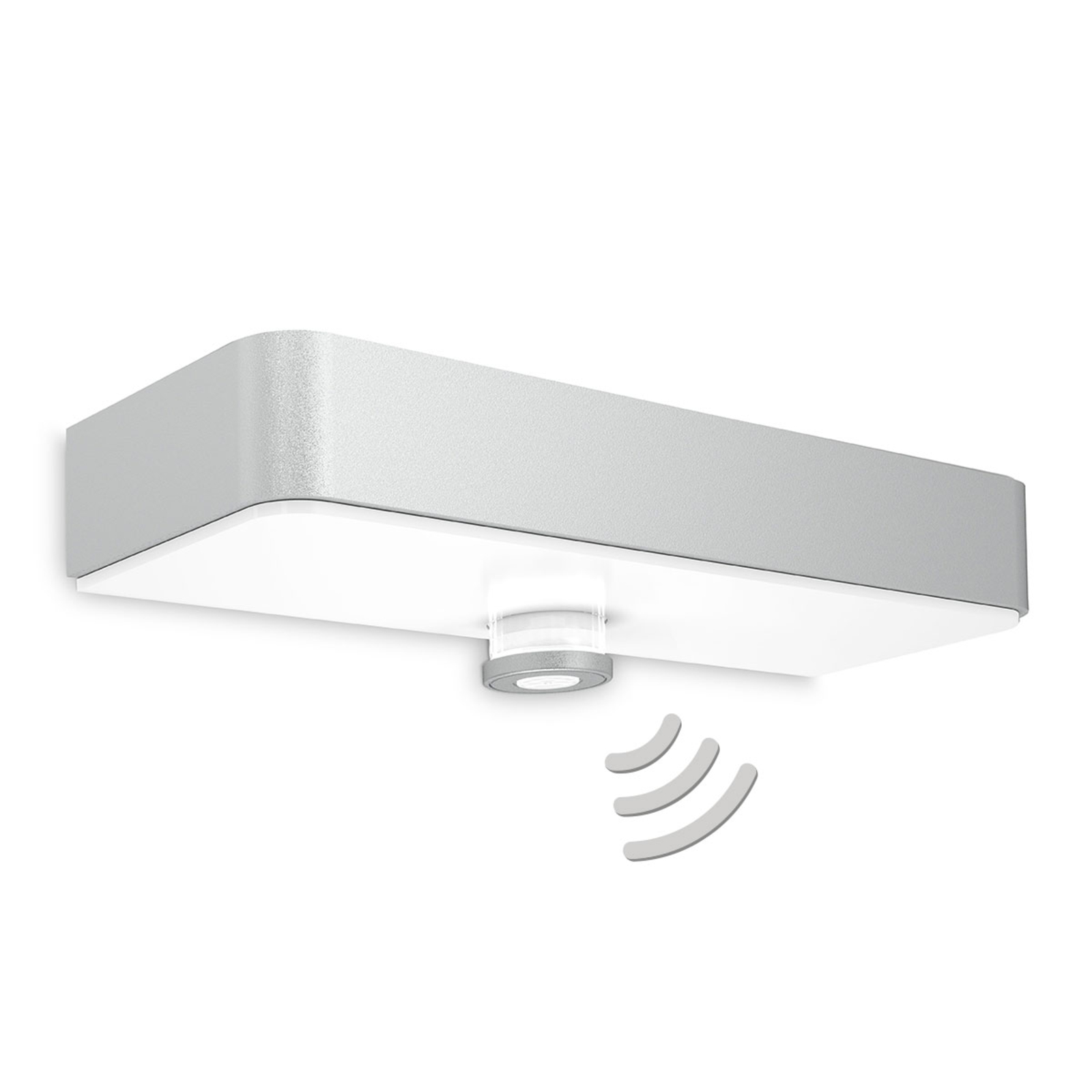 Steinel STEINEL XSolar SOL-O LED wall lamp sensor silver, plastic, glass, 1.5 W, energy efficiency: A+, W: 24.2 cm, H: 5.3 cm