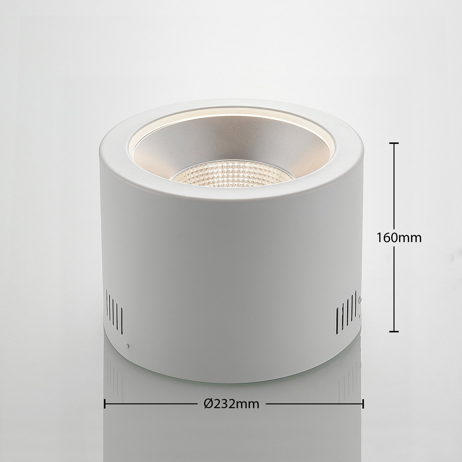 Arcchio Liddy LED downlight, white, Ø 23.2 cm