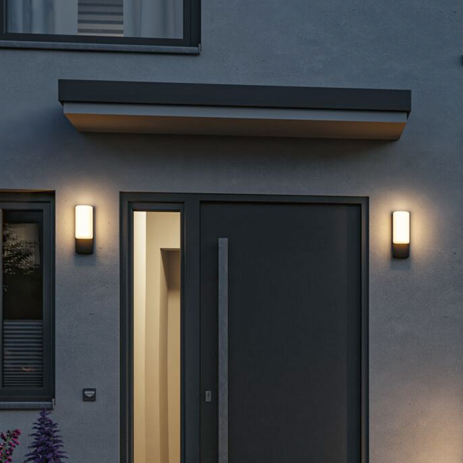 Paulmann LED udendørs væglampe Bonnie, aluminium, antracit, sensor
