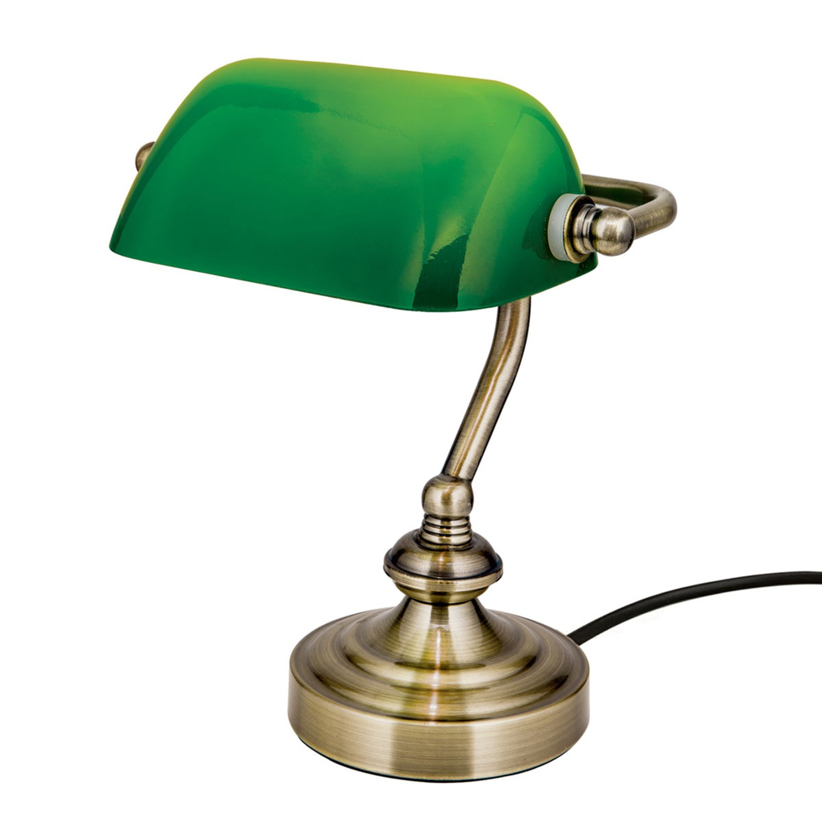 Lampada da tavolo Zora con paralume in vetro verde