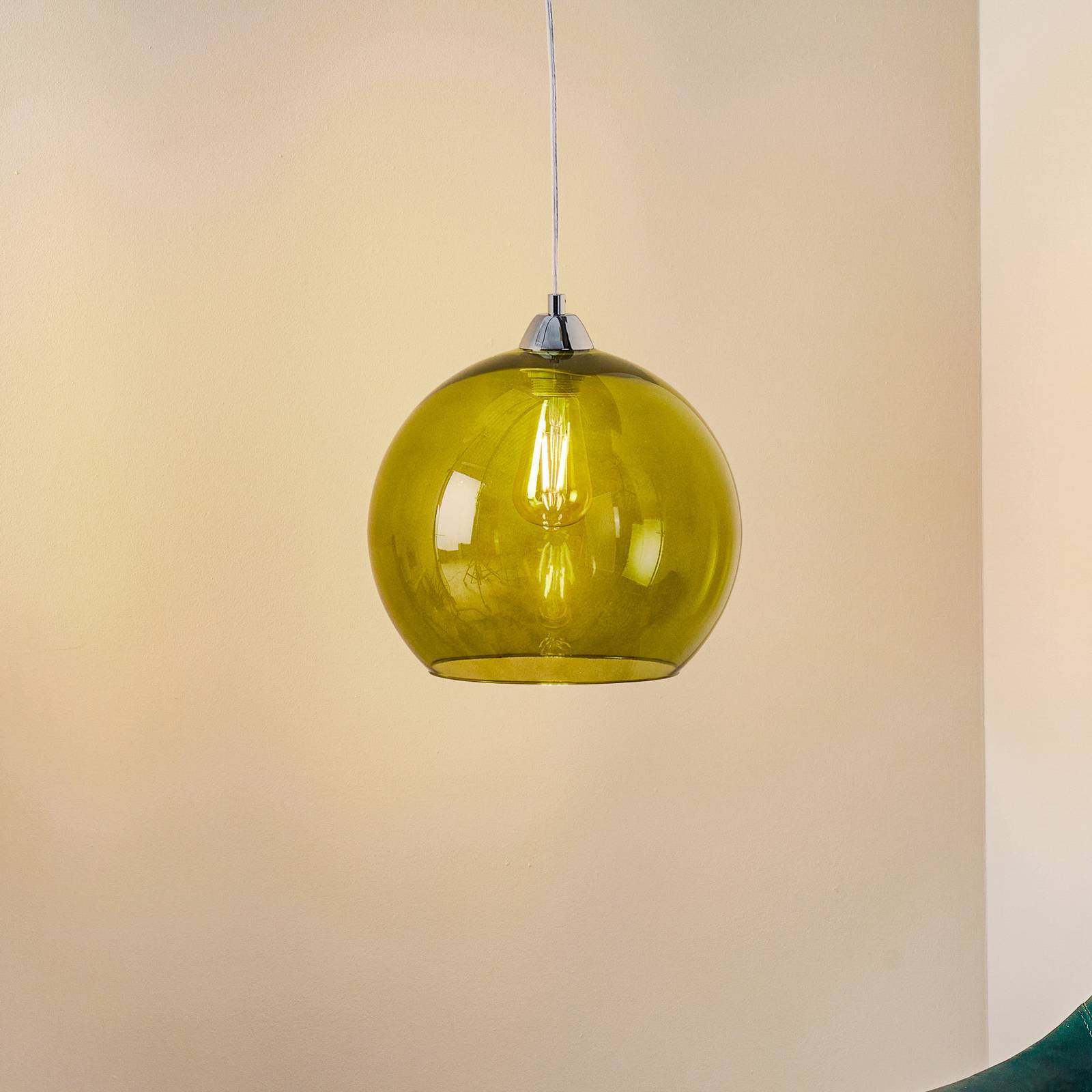 Lampa wisząca Colour szklany klosz zielony