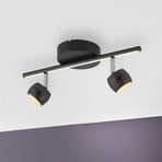 JUST LIGHT. LED-kattospotti Jarik, 2-osainen, musta, 3 000 K