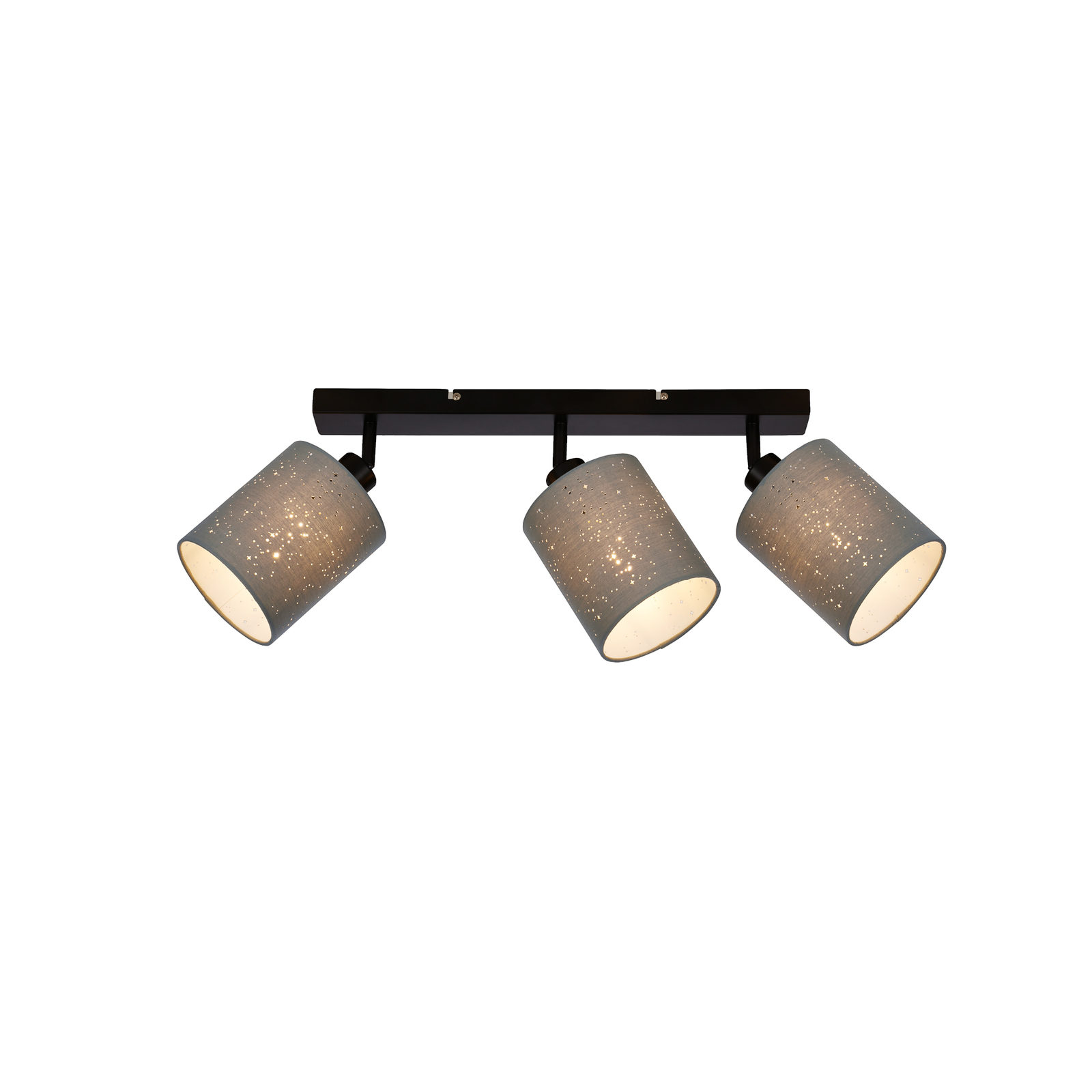 Foco Stofa, decoración estrellas, gris, 3 luces