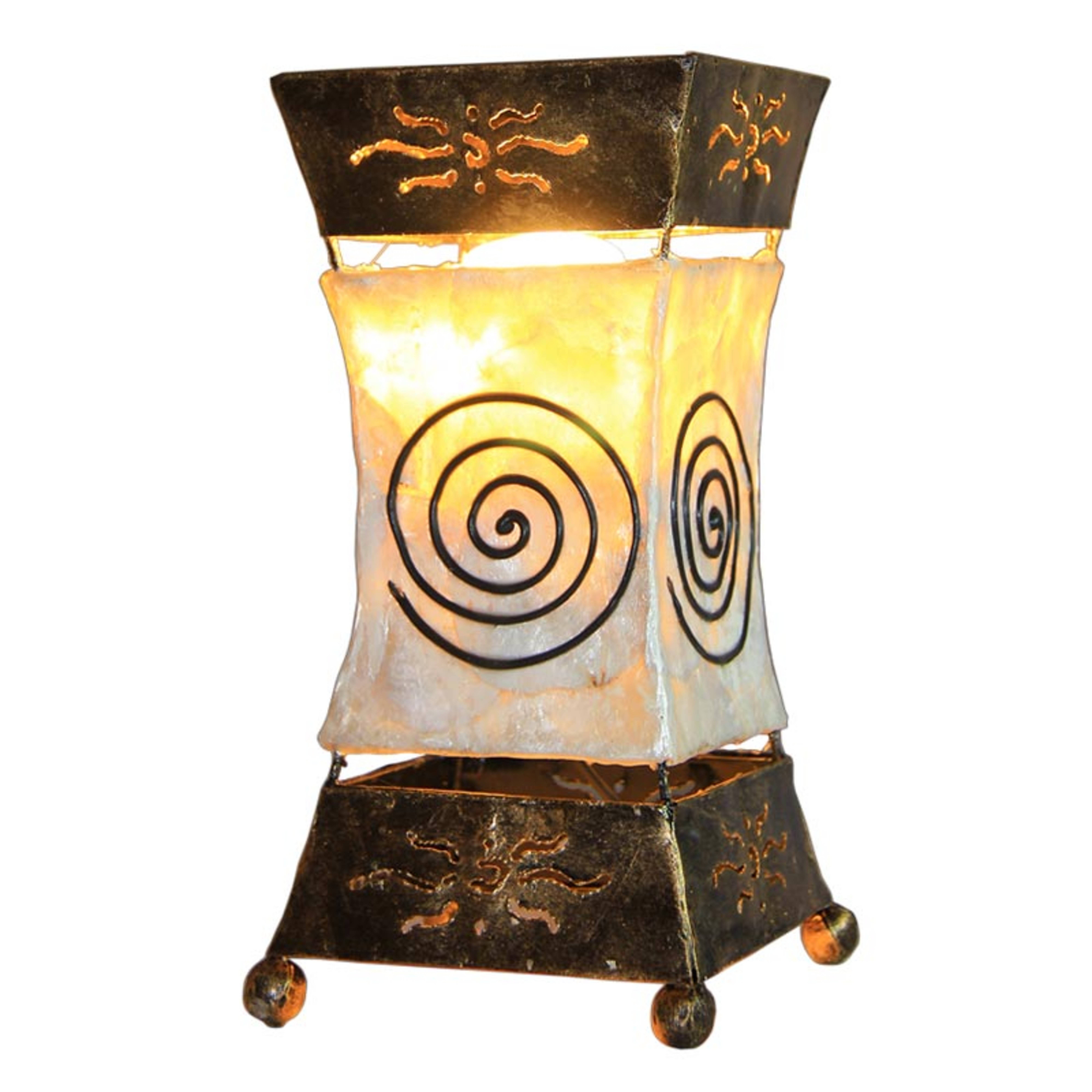 Lámpara de mesa brillante Xenia con diseño espiral