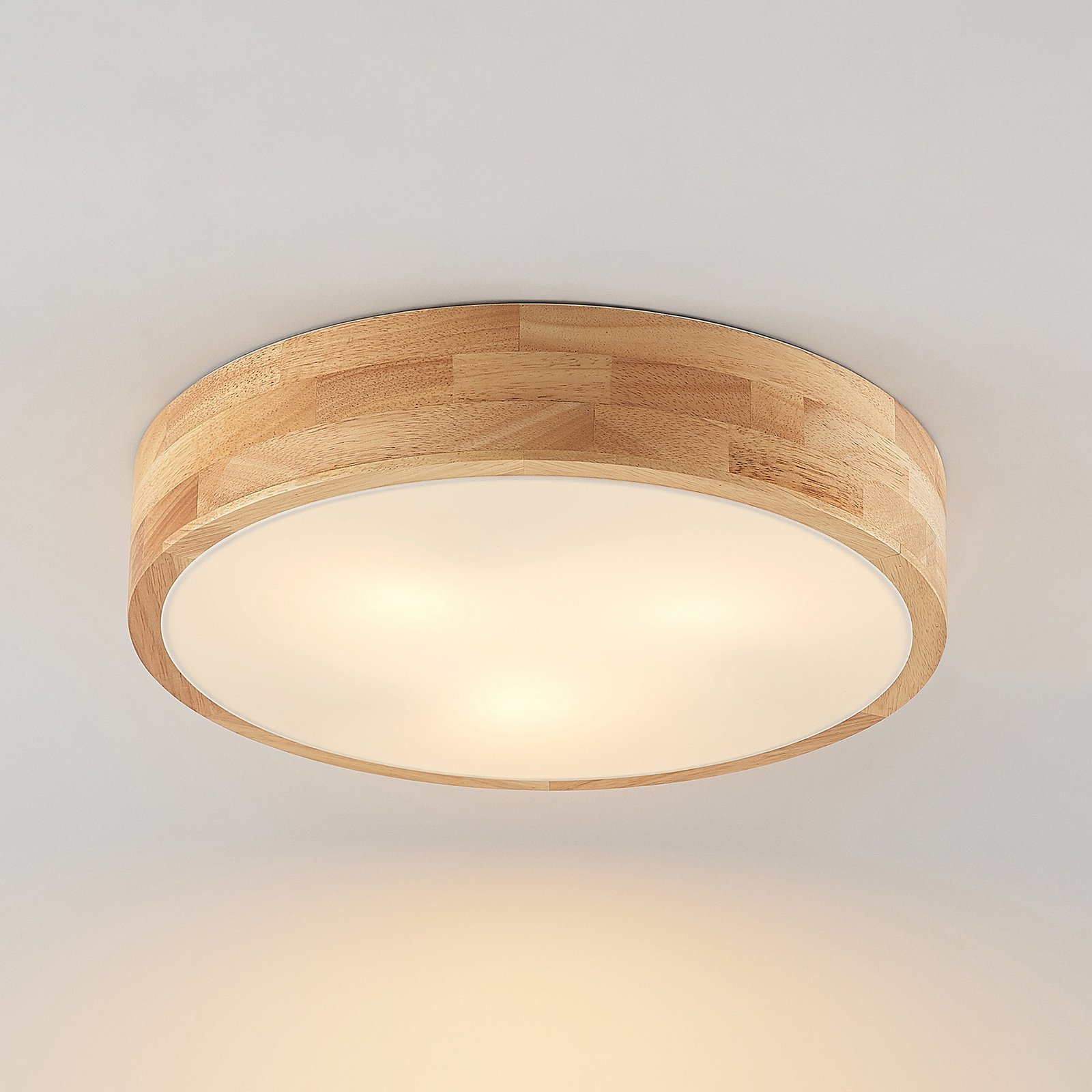 Tanju Candeeiro de Tecto Ø40 Wood/White - Lindby