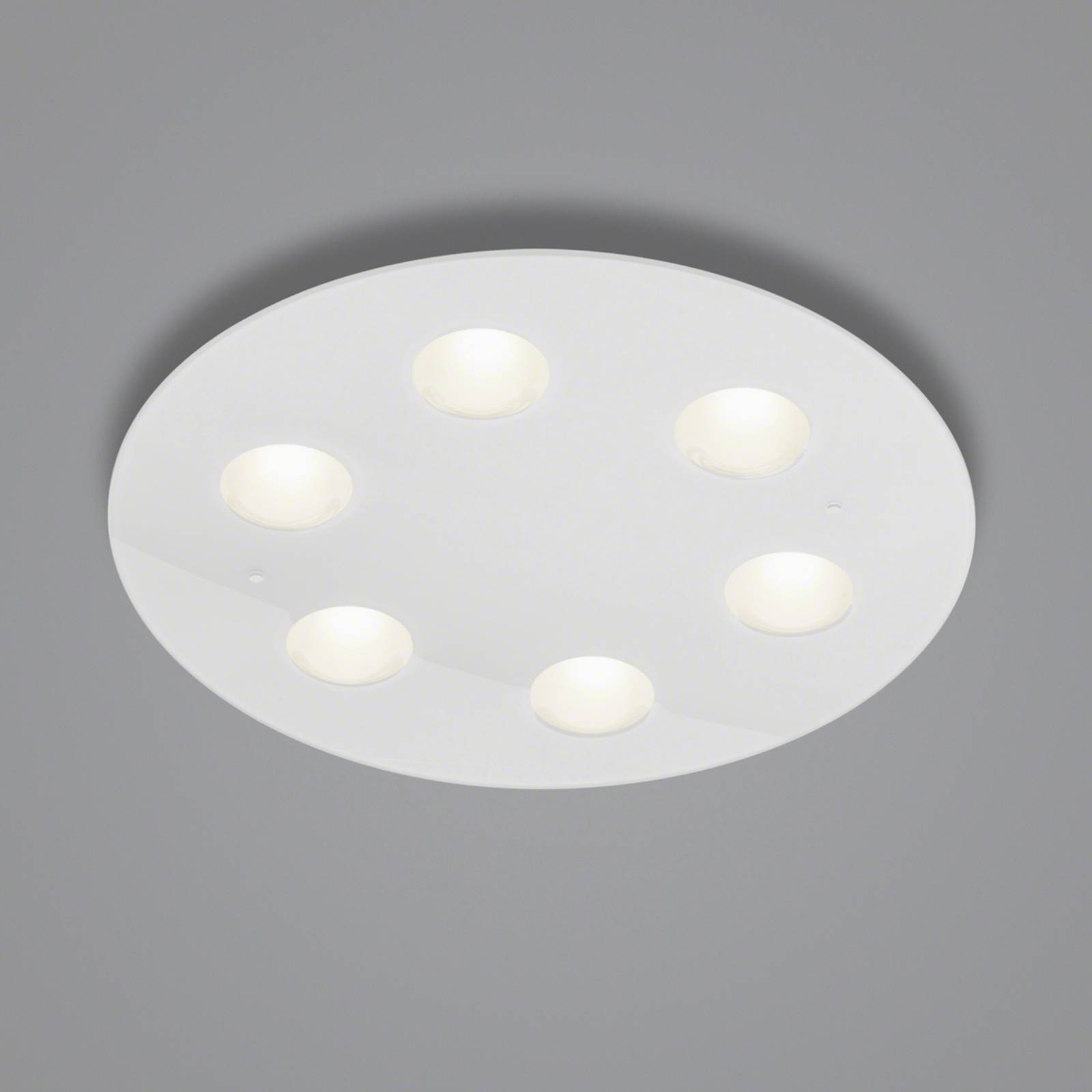 E-shop Helestra Nomi stropné LED svetlo Ø 49 cm dim biela
