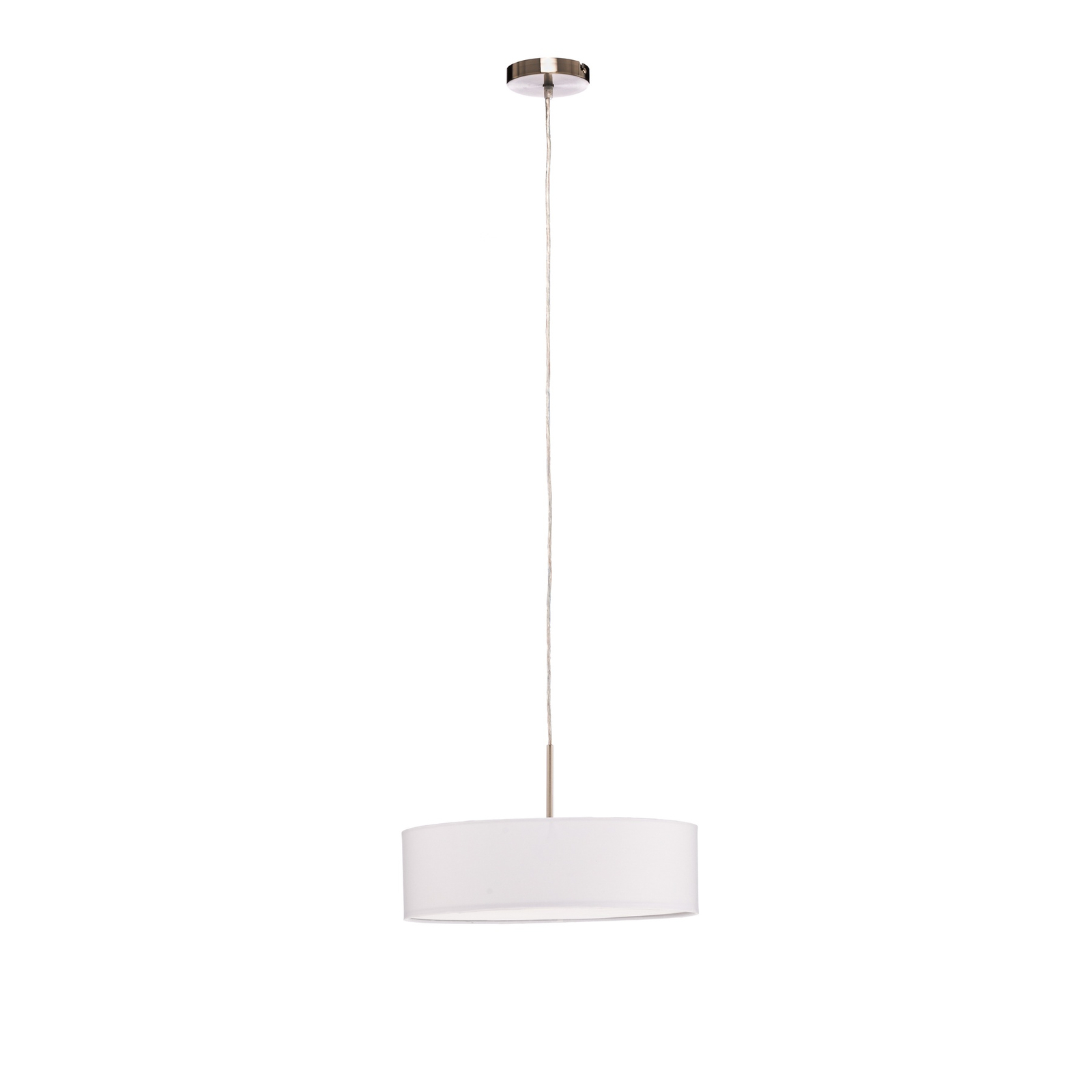 Candeeiro suspenso Lindby Sebatin, Ø 40 cm, branco, tecido, E27