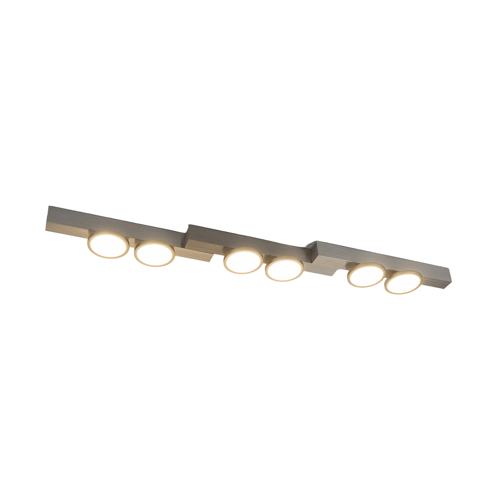 Lucande Kellino loftslampe, 6-lys, nikkel