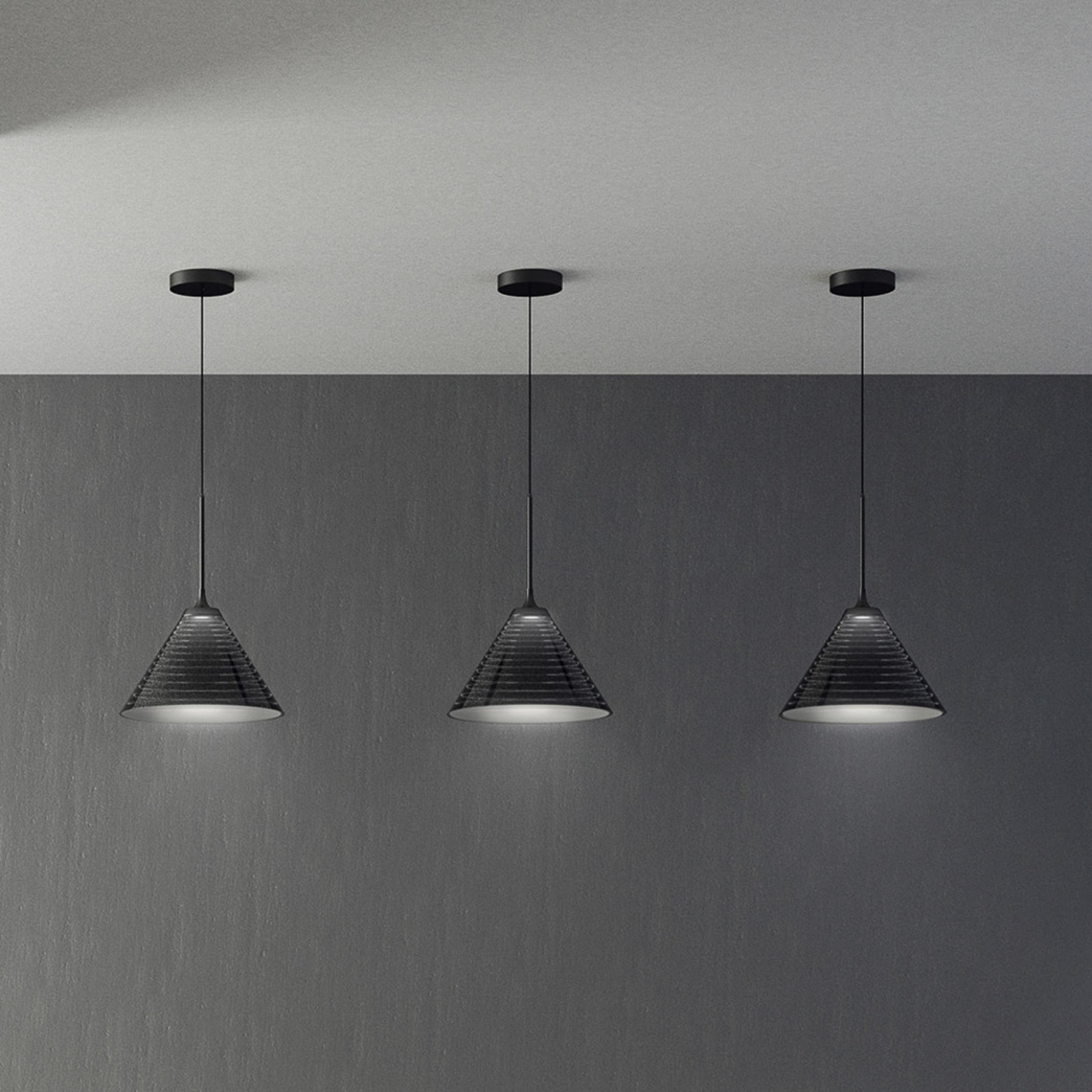 Lampă suspendată Artemide Look at Me 1 lumină Ø 35 cm - Camera de zi / sufragerie - design - negru transparent - Plastic