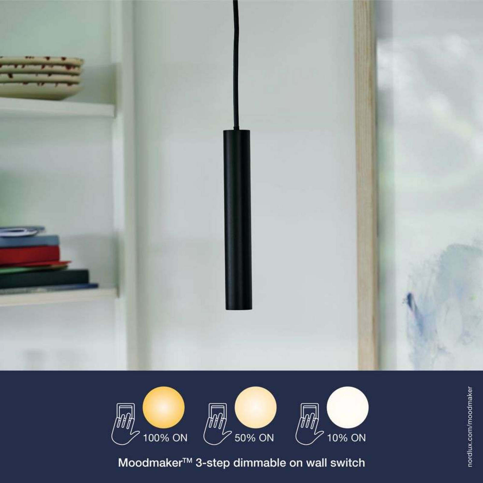 Omari LED Lustră Pendul Black - Nordlux