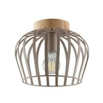 Таванна лампа NORDIC CAGE, цвят „таупе“, дърво, Ø 25 см, E27