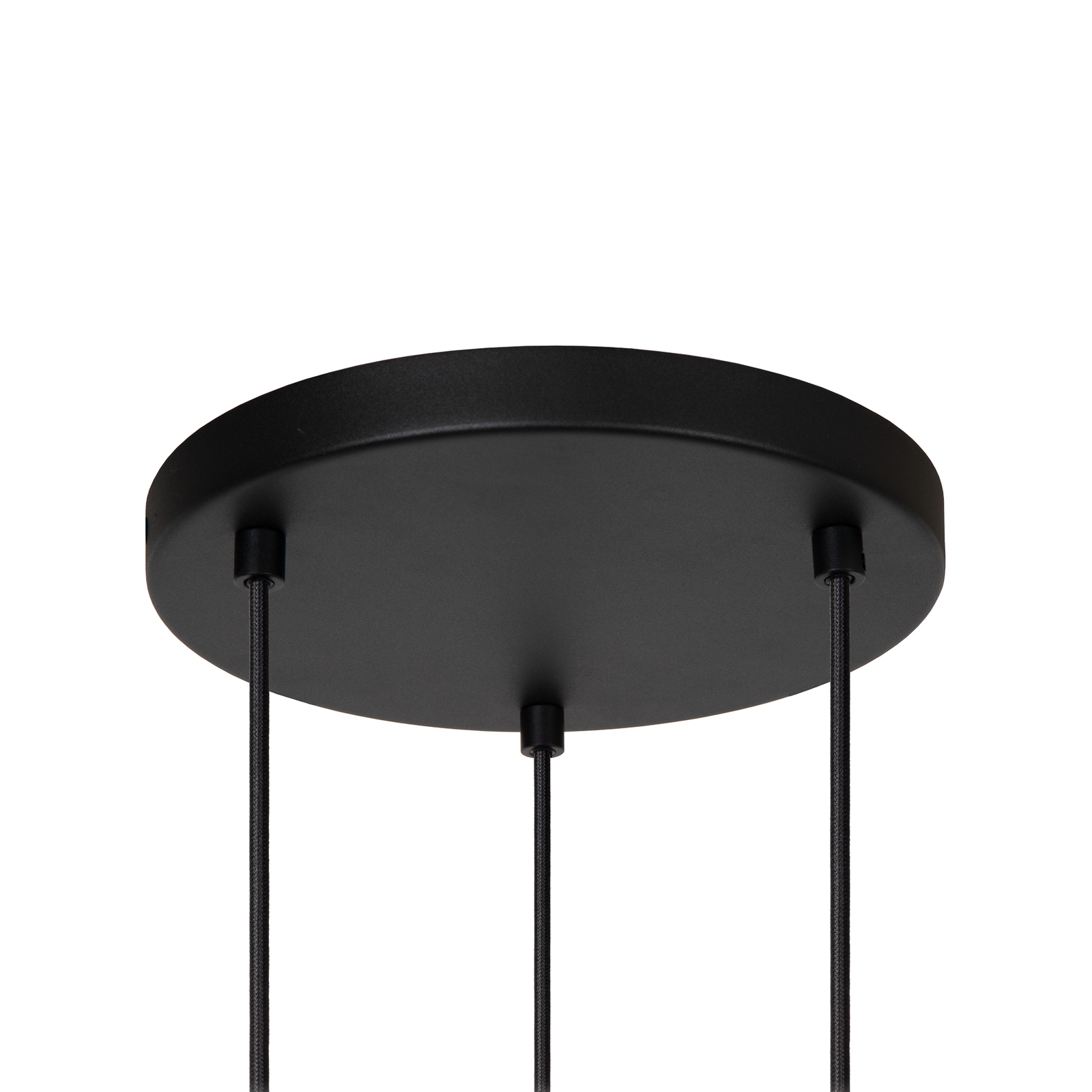 Hanglamp Evora, 3-lamps, rondel, zwart