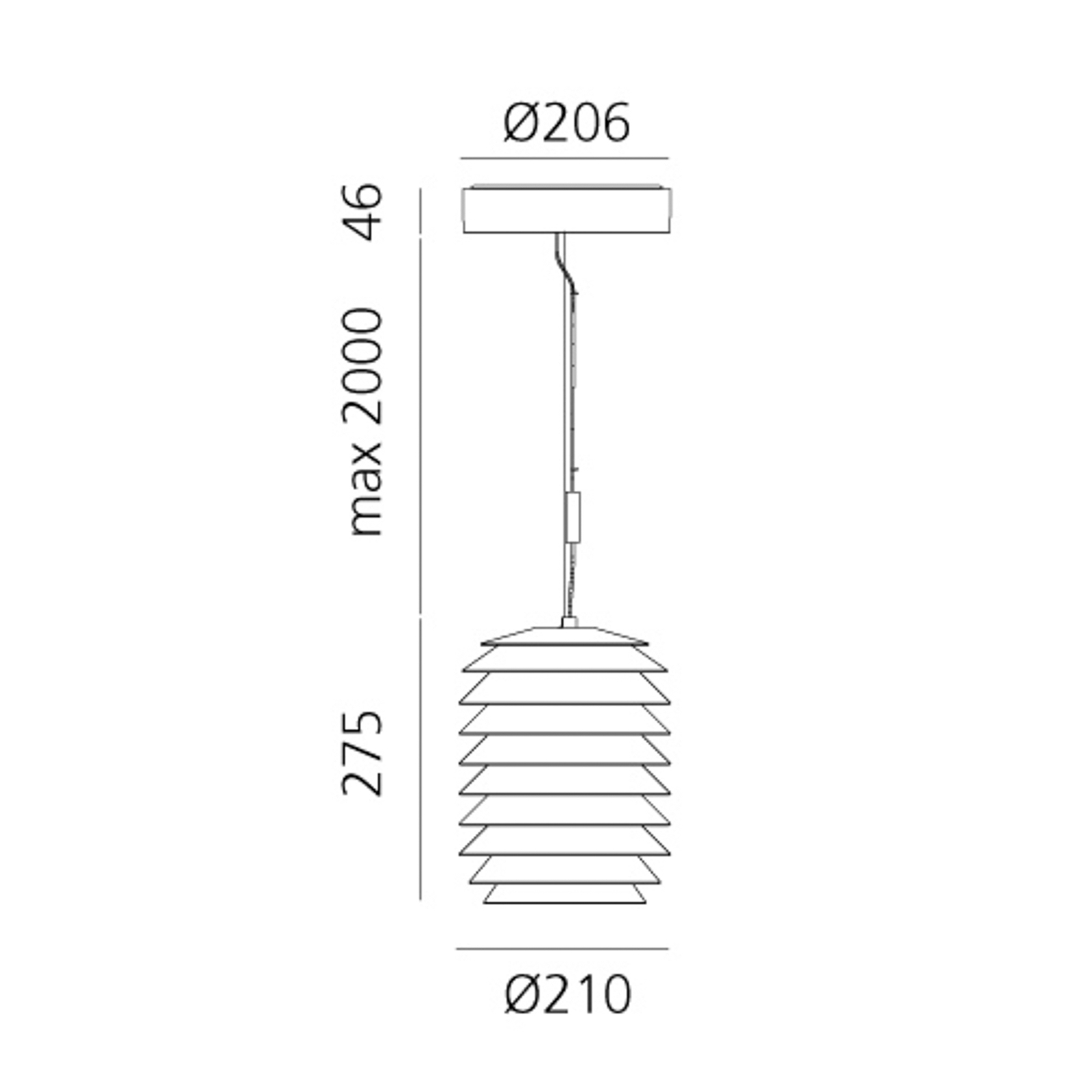 Artemide Slicing LED-hänglampa, IP65, Ø 21 cm