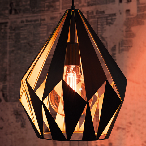 Taklampa Carlton svart-gul