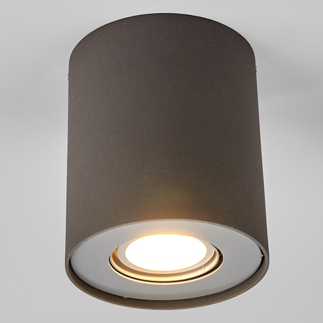 GU10-LED-downlight Giliano, 1lk., rund, grafitt