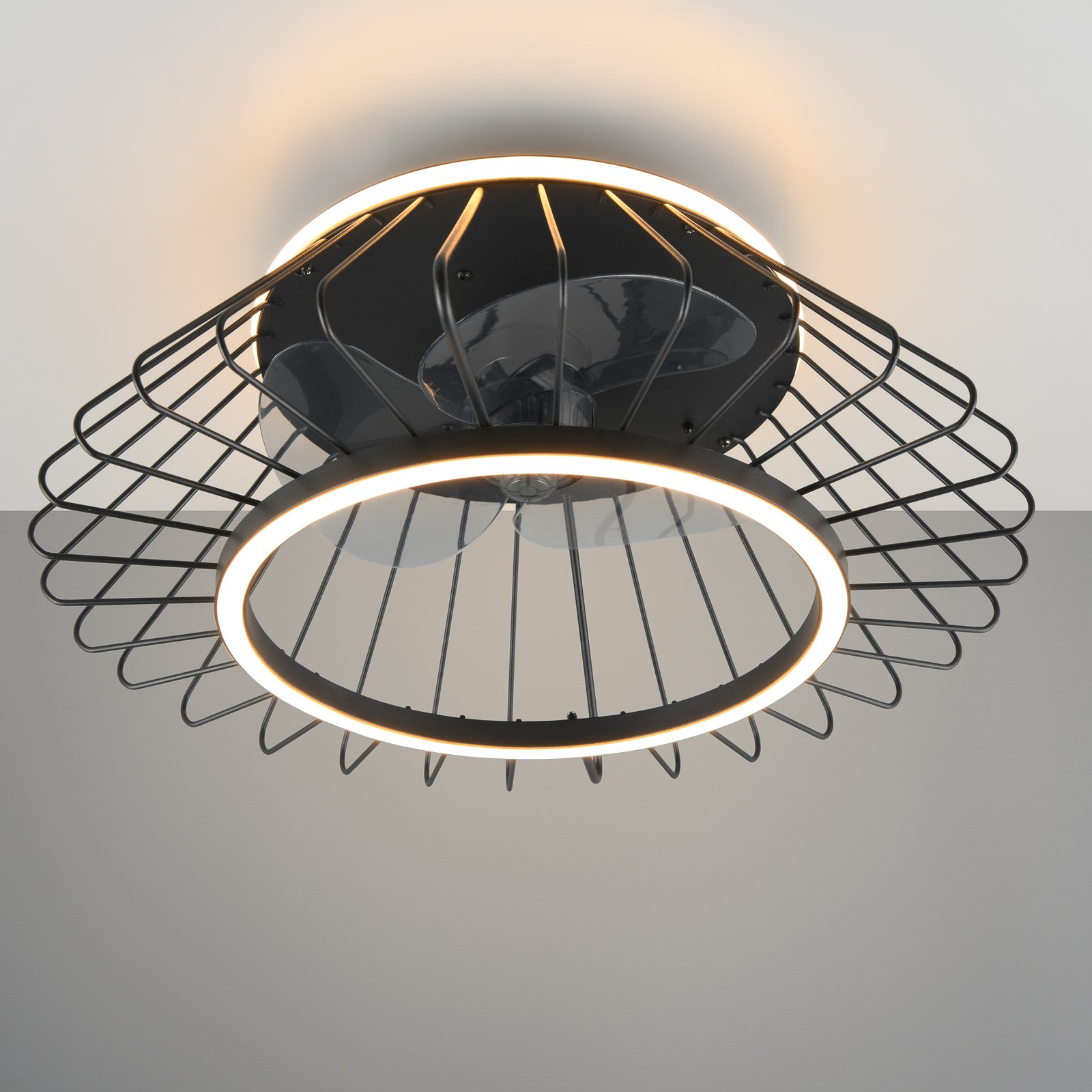 LED stropni ventilator Karlsborg, tih, Ø 50 cm, CCT, FB