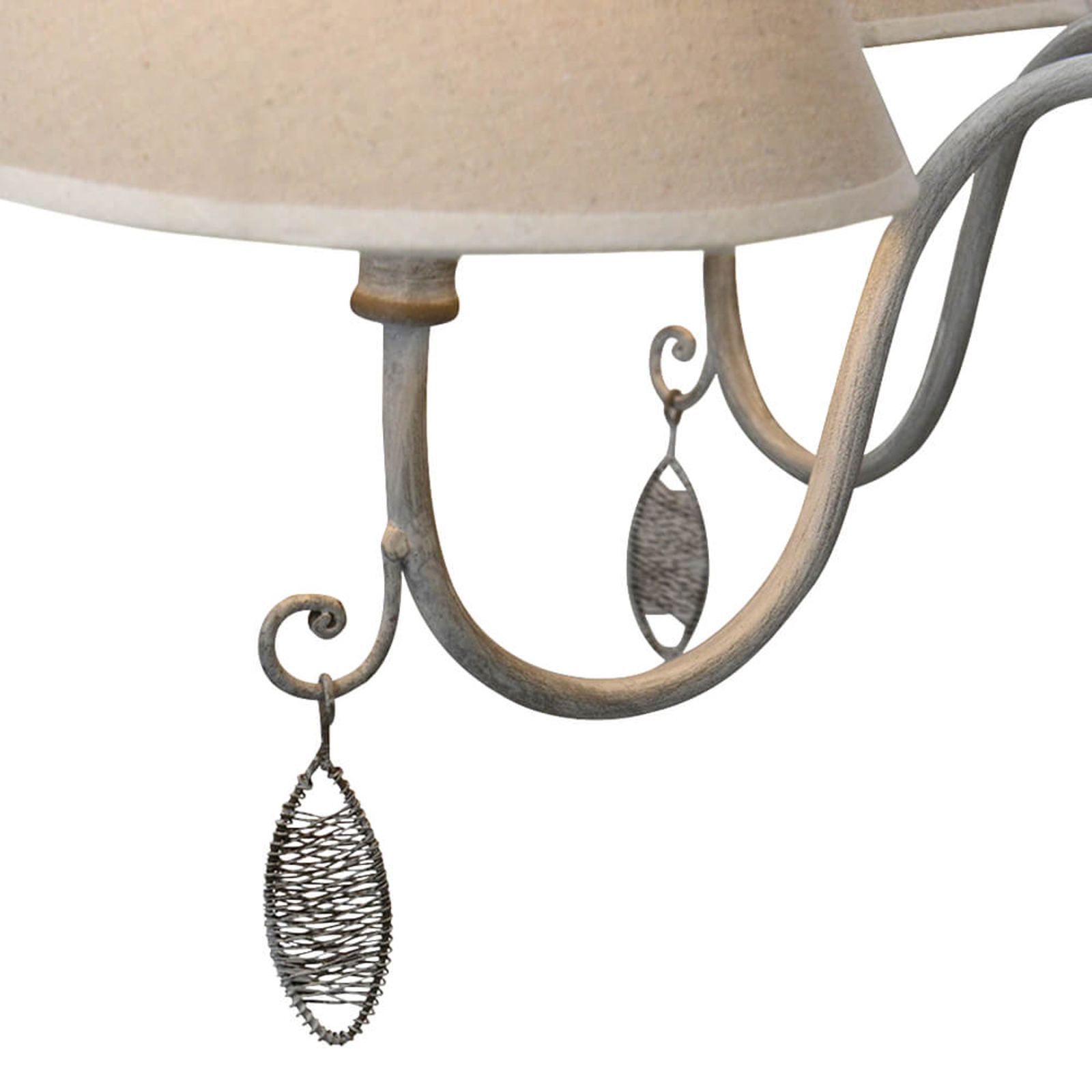 4-lamps hanglamp Merle met textielkappen