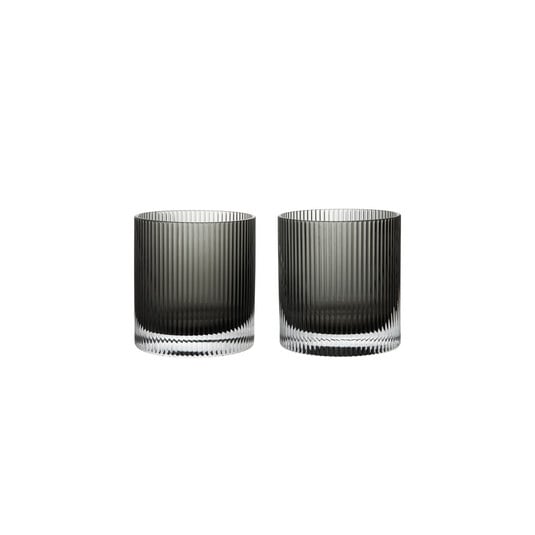 Verres Ripple Tumbler, gris, lot de 2 - ferm LIVING