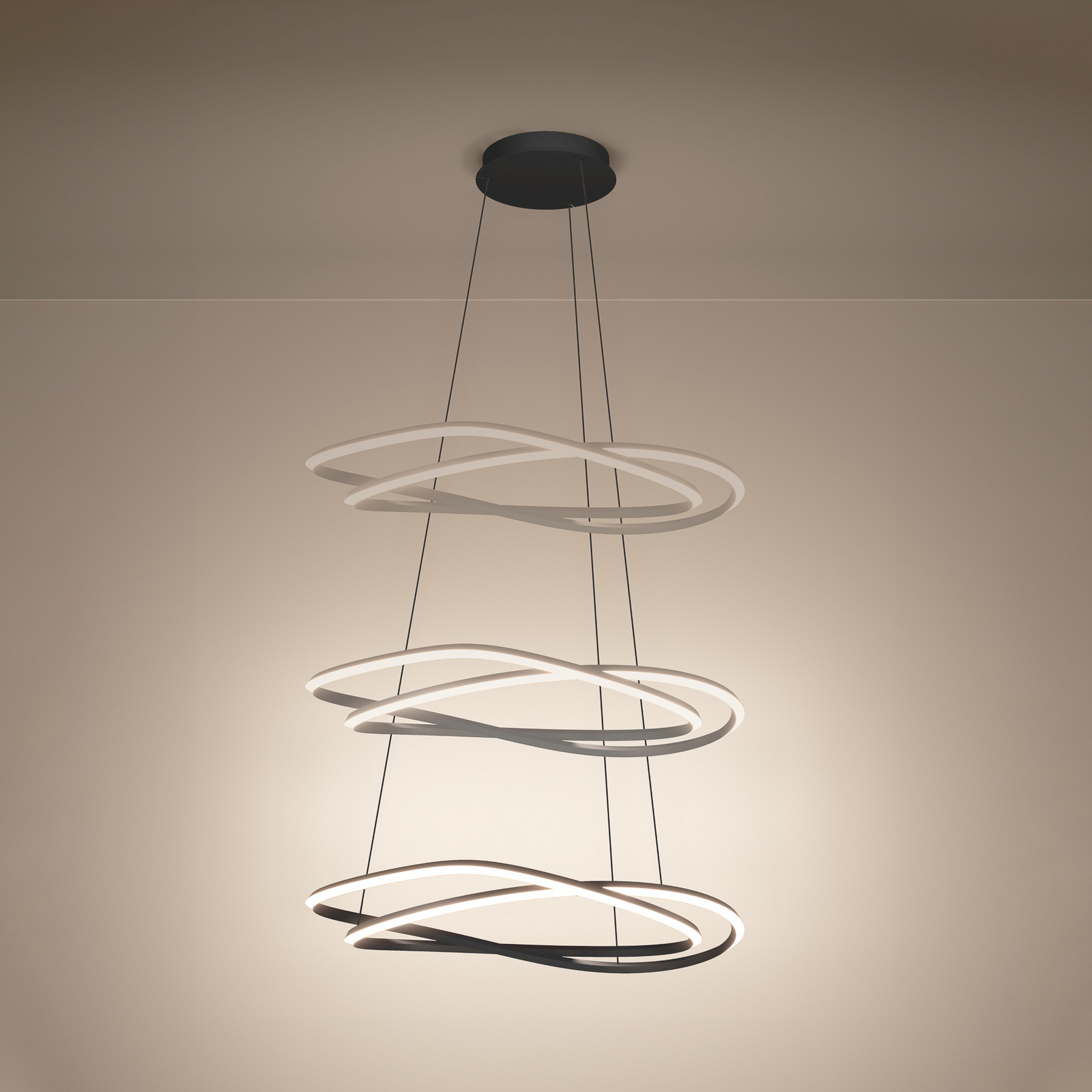 Suspension LED Guntin grise 62 cm en métal CCT - Stars of Light