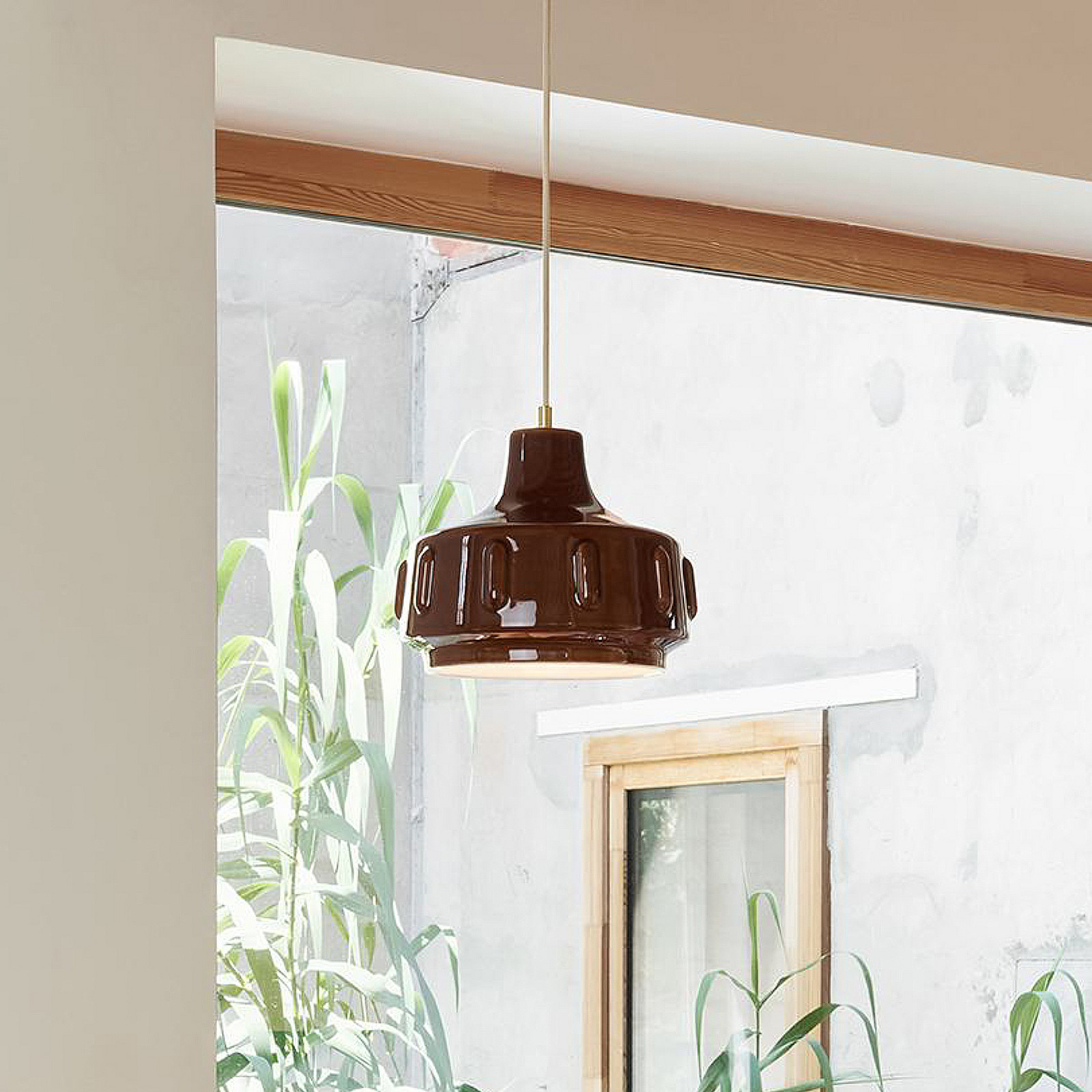 MARKET SET Lampă suspendată Jimmy Ø 25 cm maro ceramică - Camera de zi / sufragerie - design - maro alamă