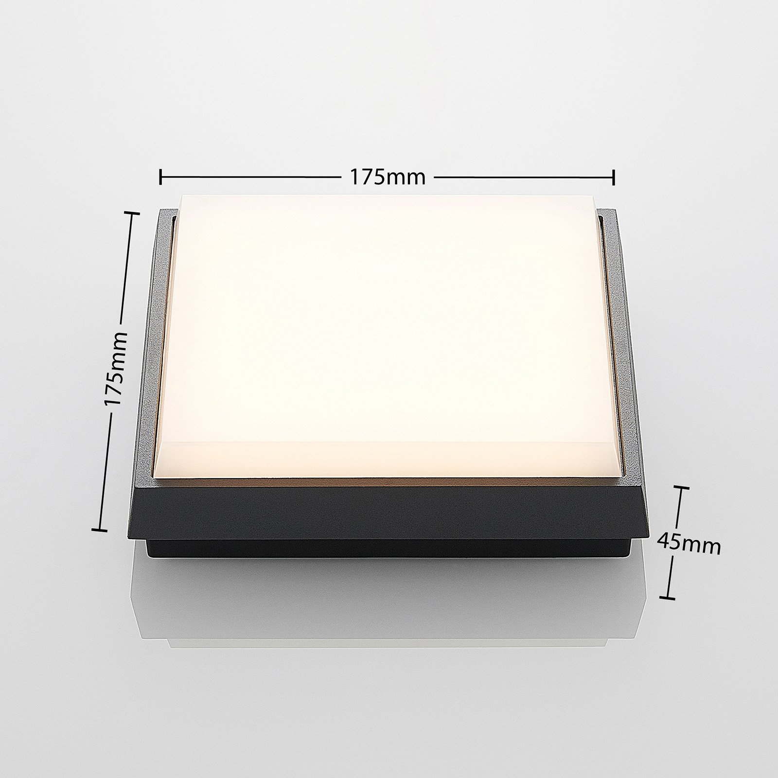 Amra LED Square Ulko Kattovalaisin 17,5 Dark Grey - Lucande