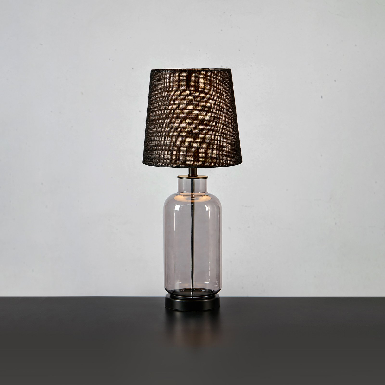 Lampada da tavolo Costero, grigio fumo/nero, 61,5 cm