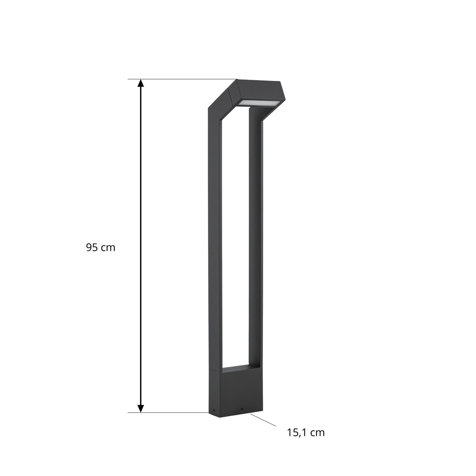 Candeeiro de caminho LED Arcchio Kovato, altura 95 cm, cinzento escuro, IP65