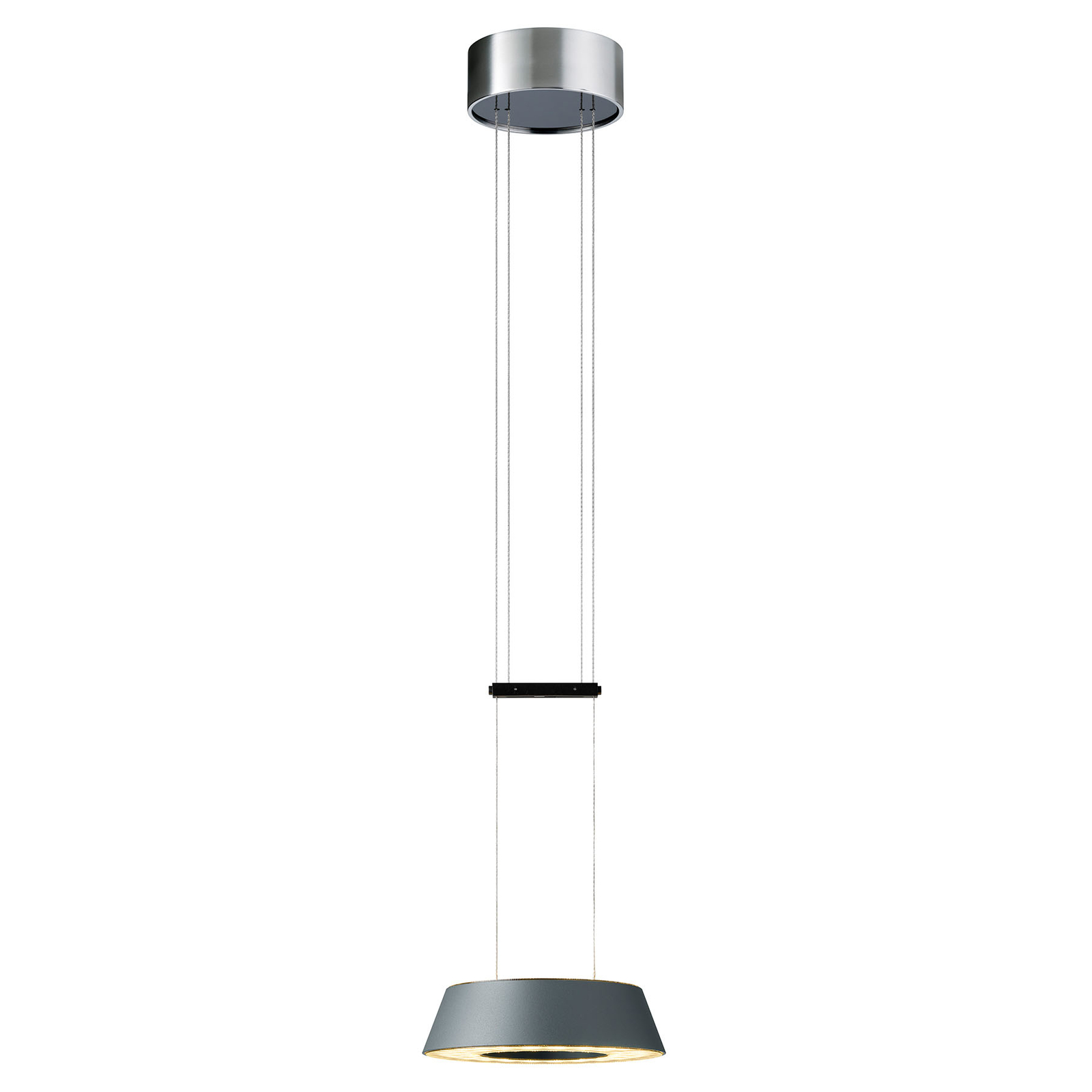 OLIGO Glance LED viseča svetilka z eno lučjo siva mat
