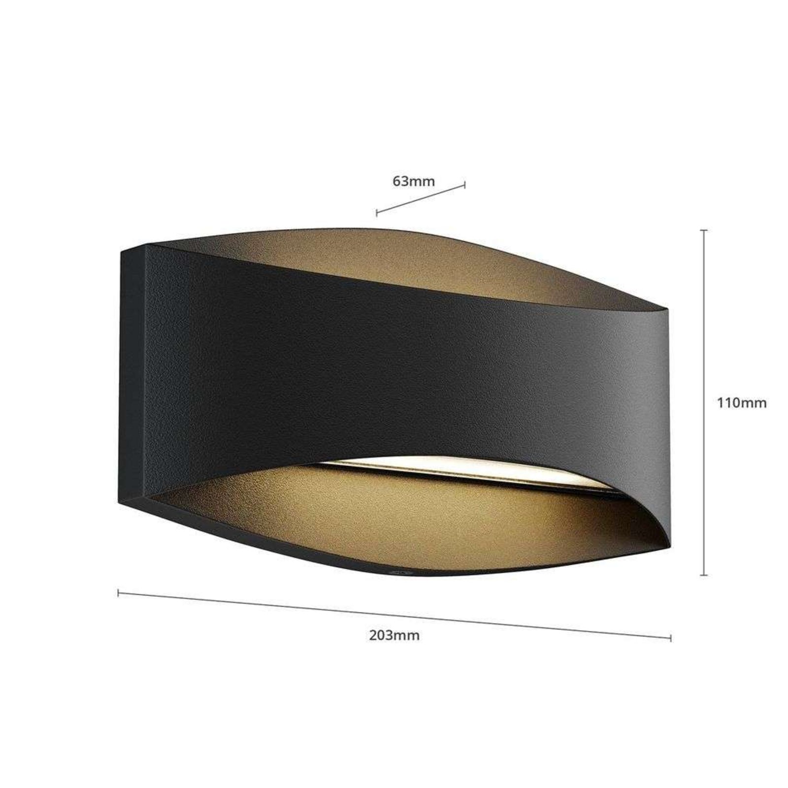 Evric LED Aplica de Exterior L20,3 Black - Lindby