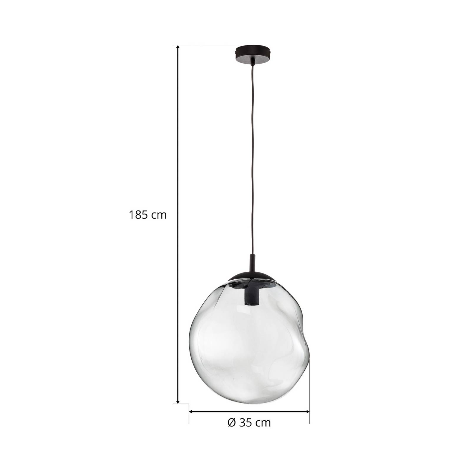 Lampa wisząca Sol, Ø 35 cm, czarny/dymny szary