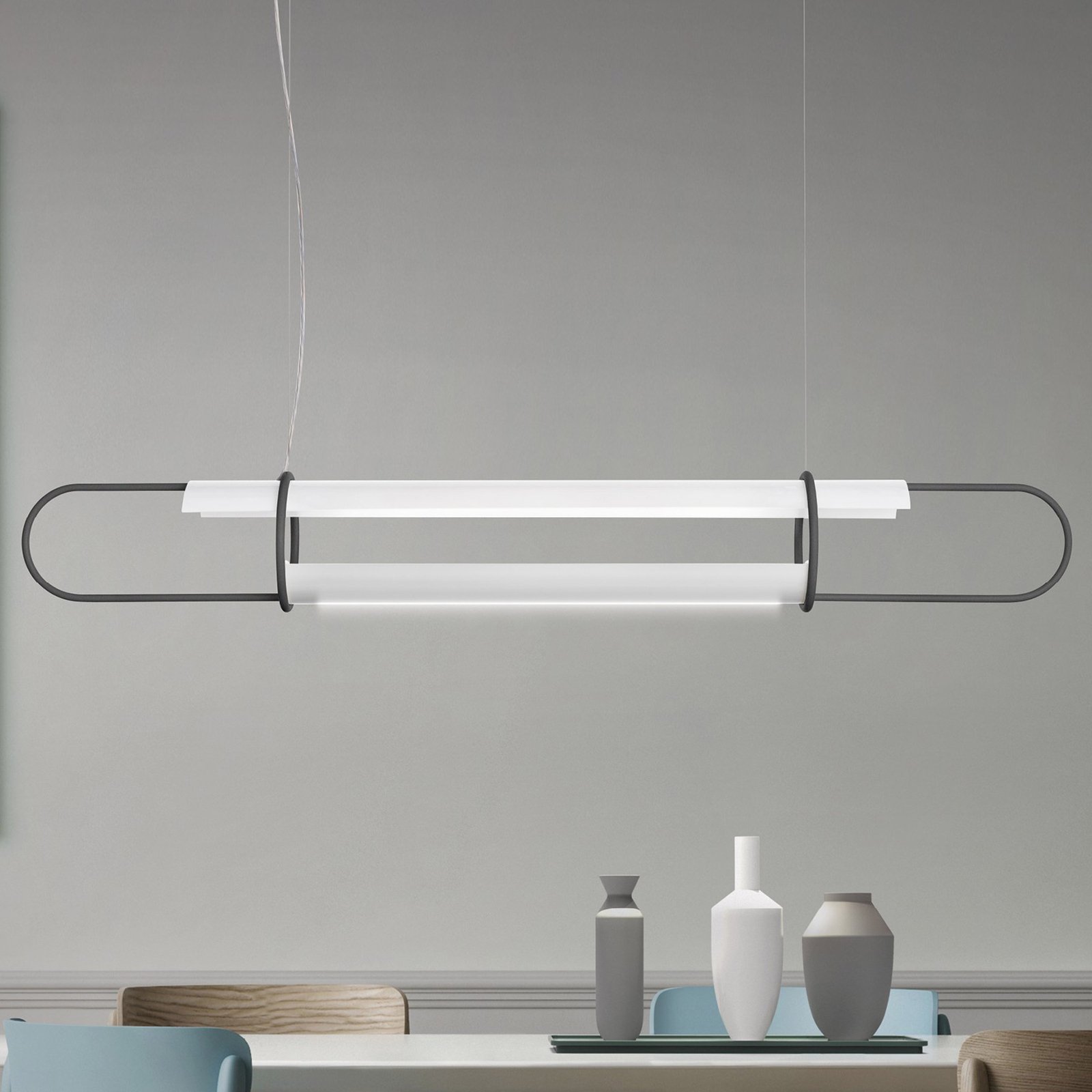 Modo Luce Clip 130 LED hanging light lead grey
