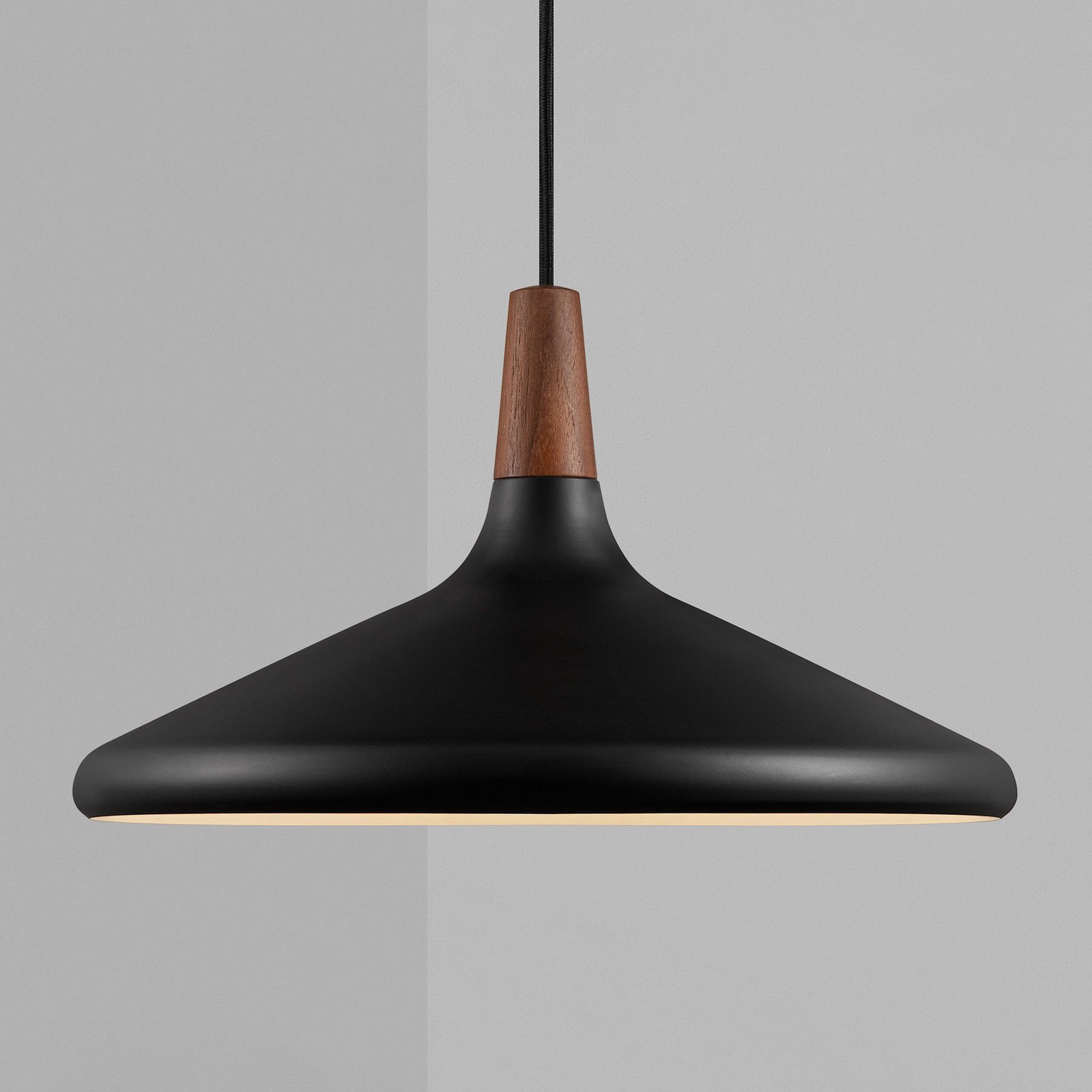 DFTP by Nordlux Lampă suspendată Nori Ø 39 cm negru - Camera de zi / sufragerie - modern - negru lemn închis - Metal