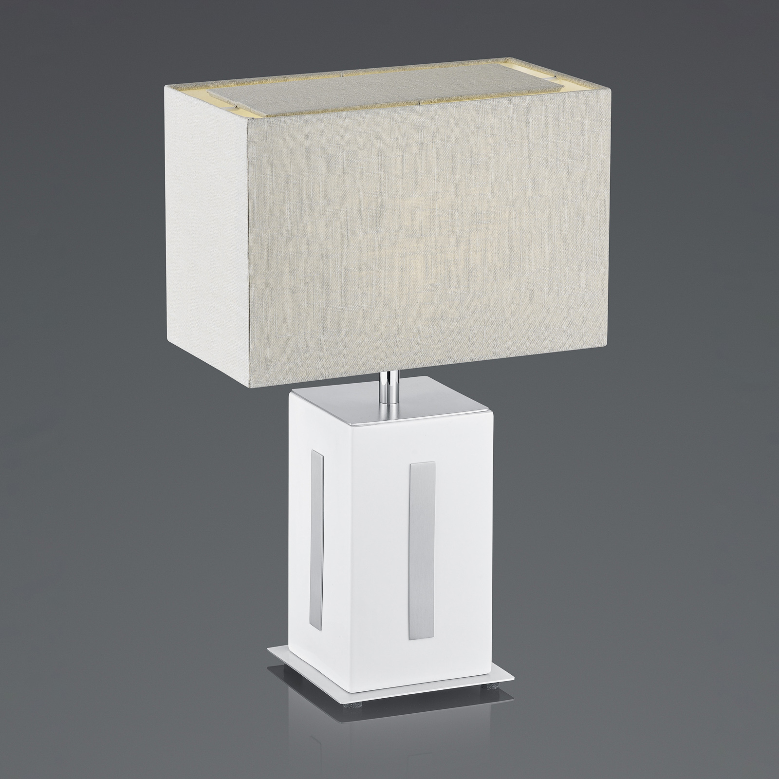 BANKAMP Karlo bordlampe, hvid/grå, højde 47cm