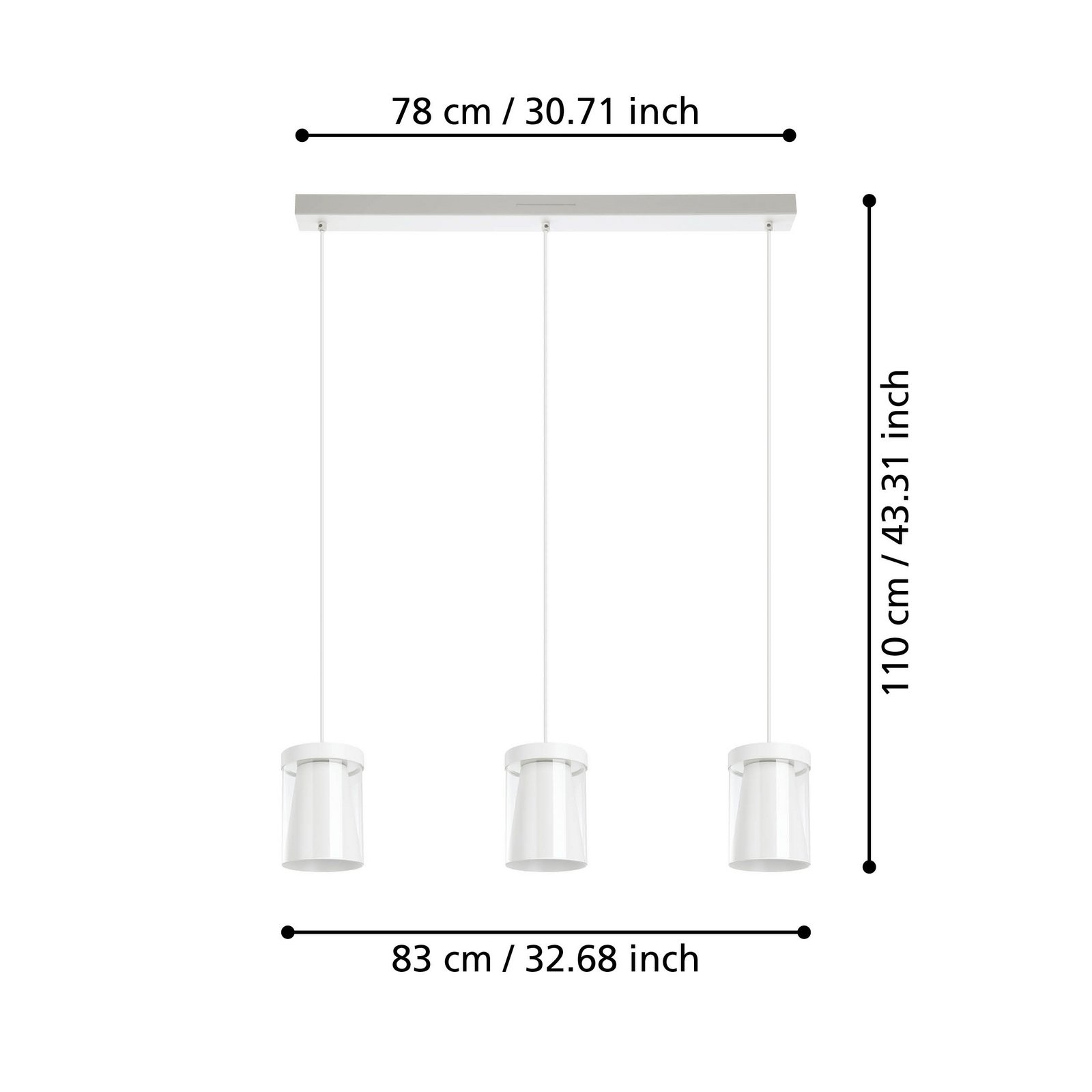 EGLO connect Smart-LED-Hängelampe Chiusello-Z, weiß, Metall