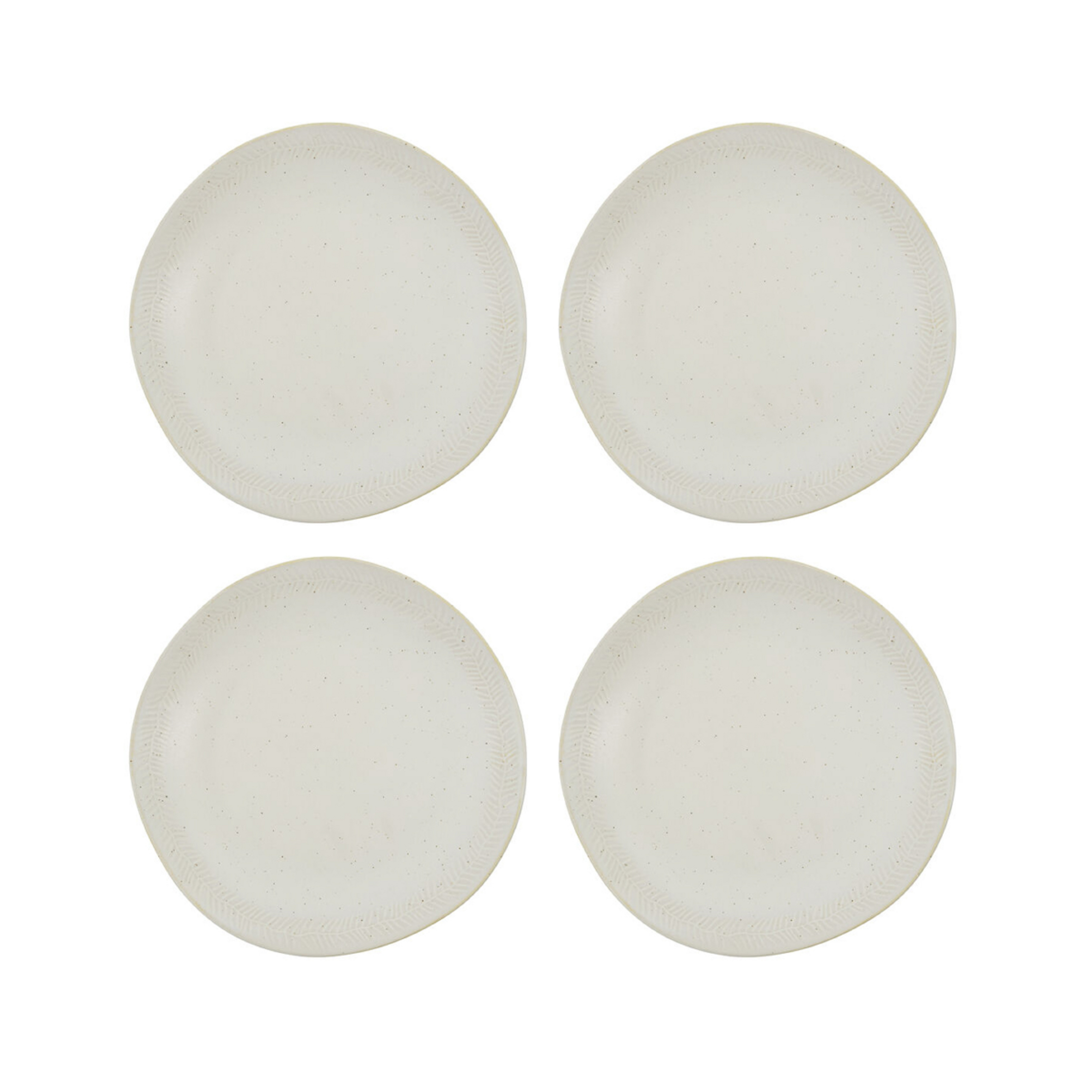 Assiettes de service, lot de 4, Ø 26,5 cm, grès, crème - House Doctor