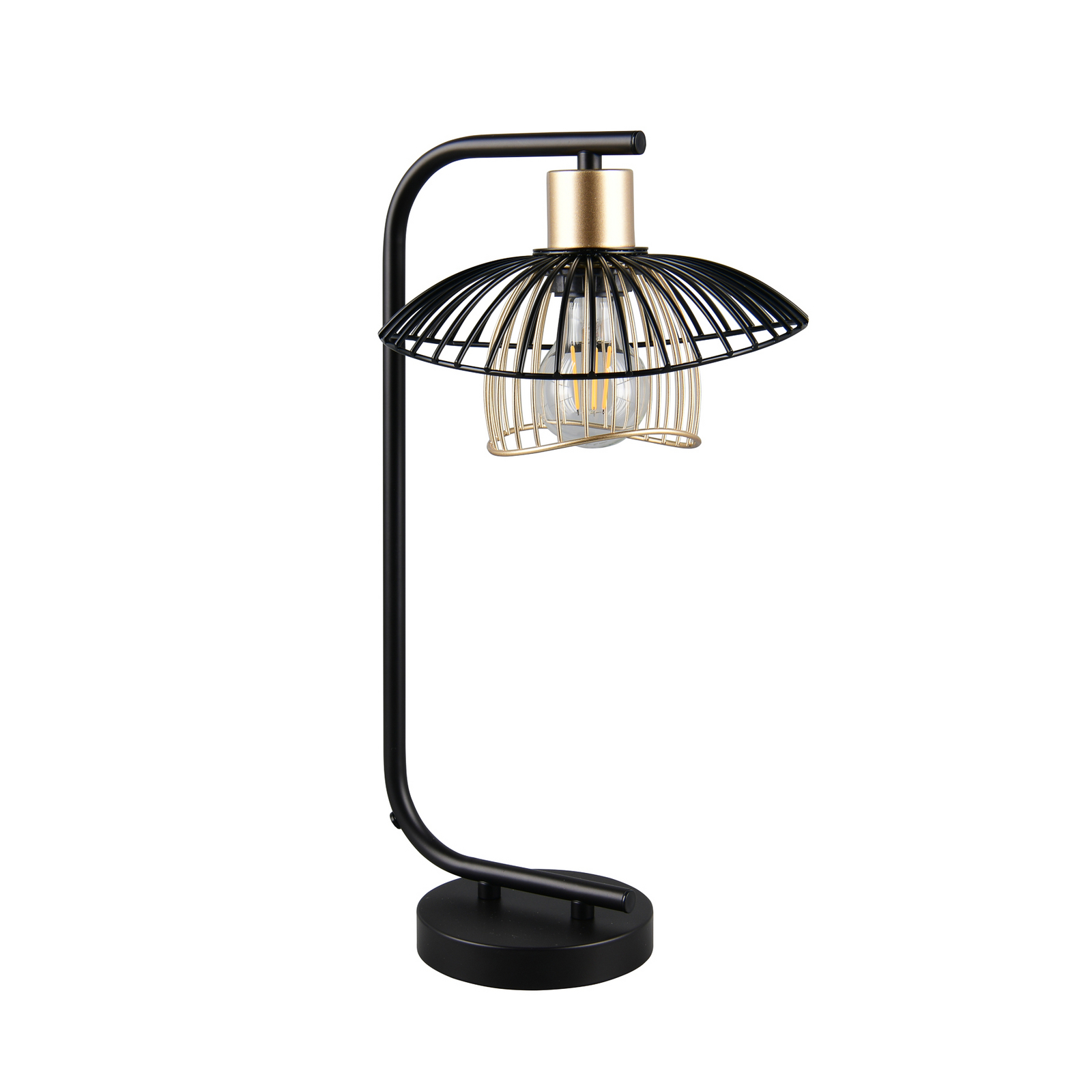 Galda lampa Lauris, melna matēta, augstums 44 cm, metāls, E27