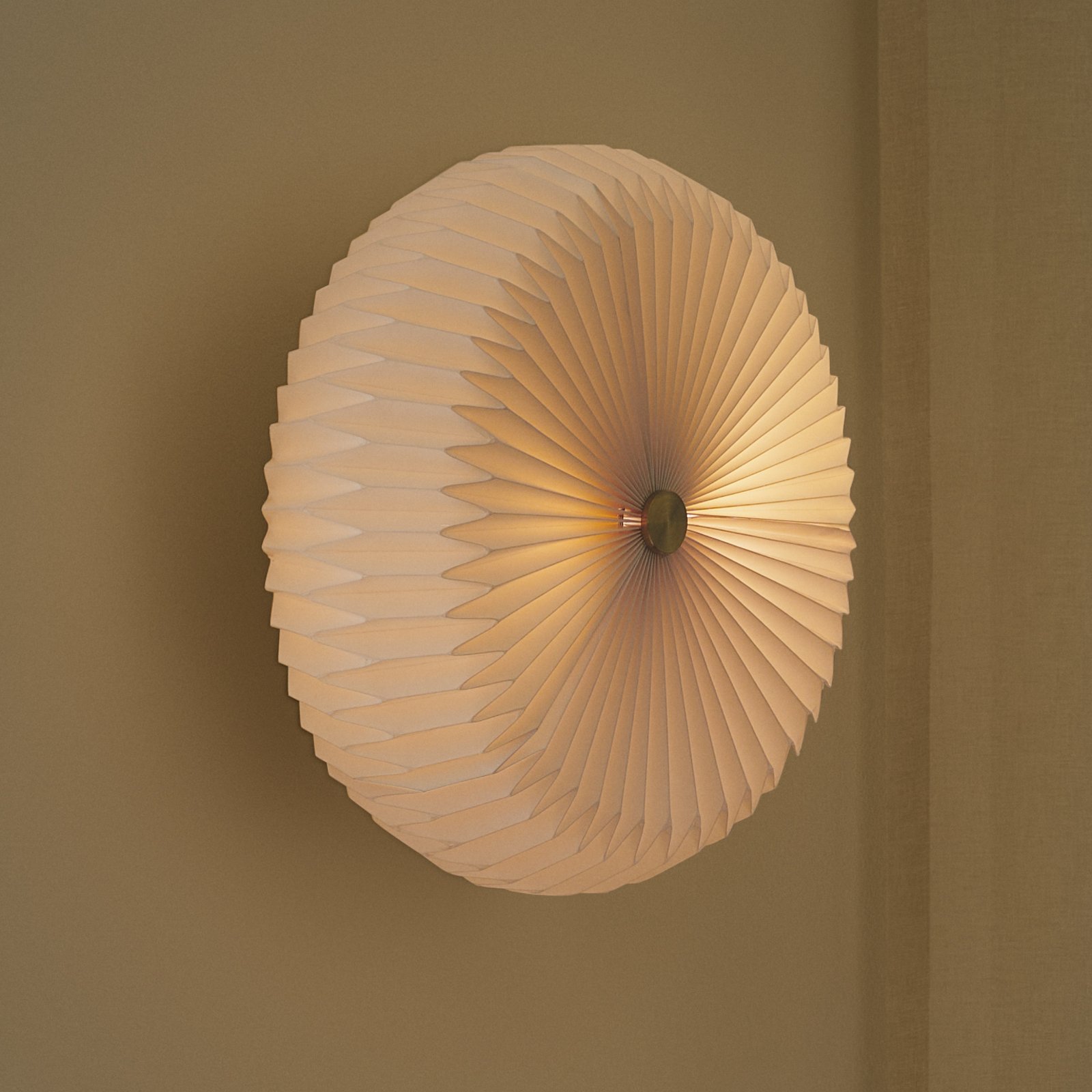 Lampa sufitowa Belloy 40, klosz z plisowanego papieru, biały