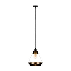 Lámpara colgante Lonceng de cristal, decoración dorada