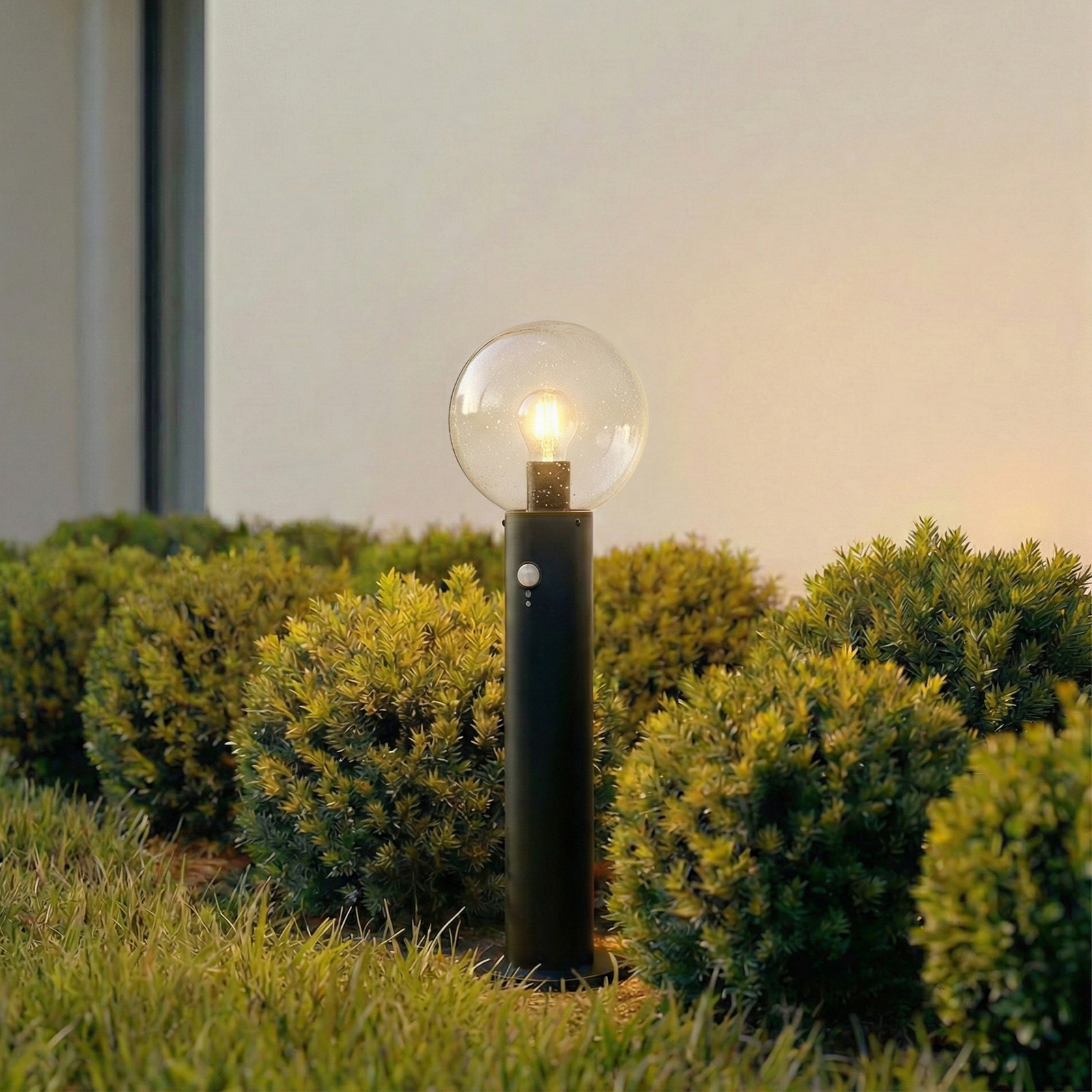 Lindby Lampă cu soclu Dangan negru/transparent 60 cm sticlă senzor - Modern - transparent negru