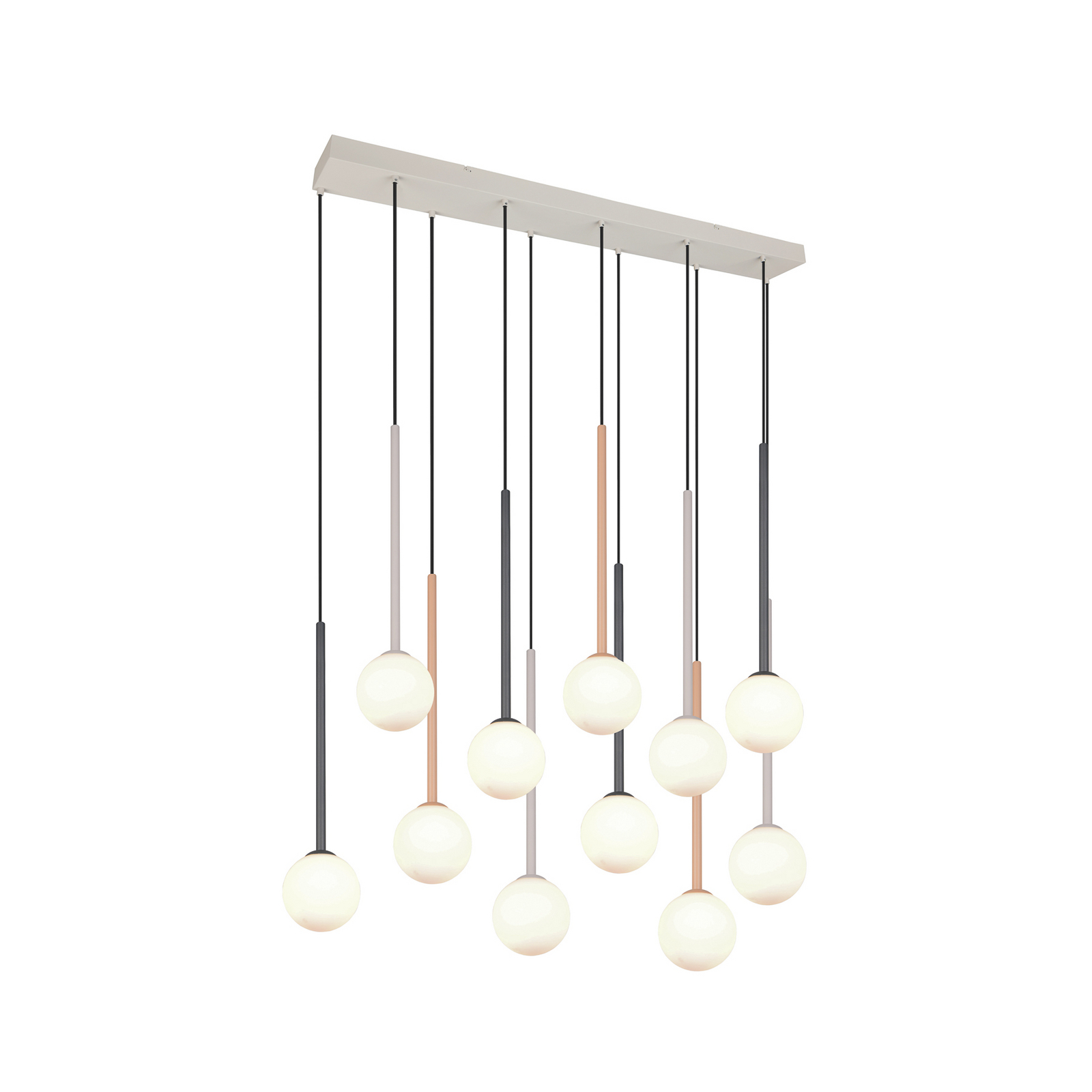 Piekaramā lampa „Firano“, krāsaina, garums 129 cm, metāla, 11 spuldzes. Piekaramā lampa „Firano“, krāsaina, garums 129 cm, metāla, 11 spuldzes.