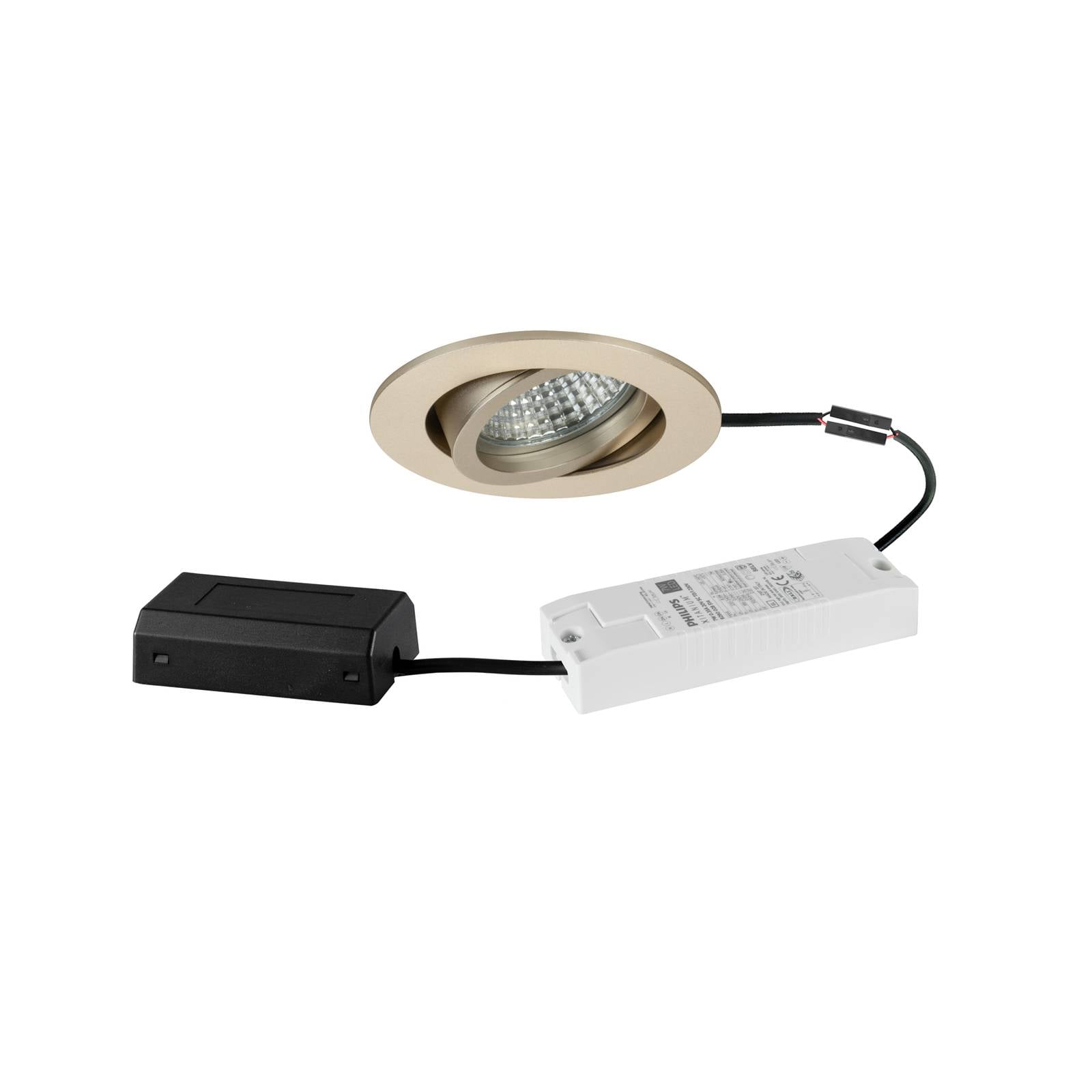 BRUMBERG LED-Einbauspot Tirrel-R DALI Anschlussbox hellgold