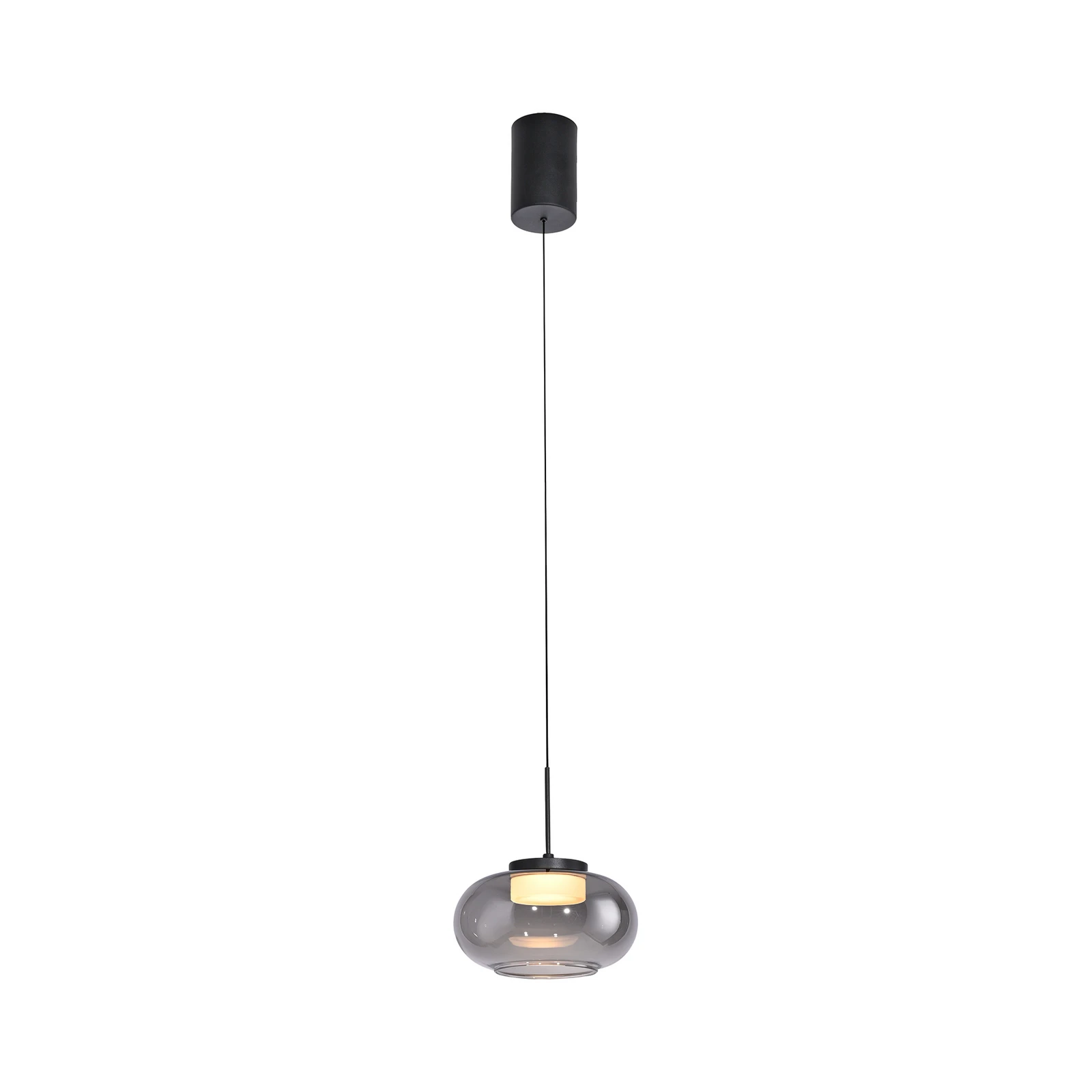 SCHÖNER WOHNEN Lámpara colgante LED Sia, 1 luz, gris humo, 3000 K