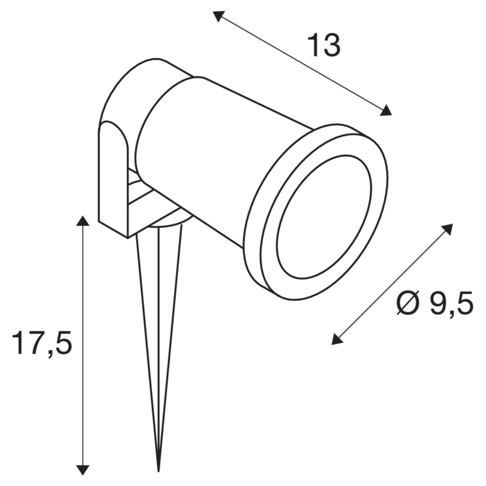 SLV Big Nautilus ground spike light, swivelling