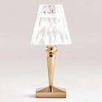 Stolní lampa Kartell LED na baterie Baterie, zlatá barva, IP54