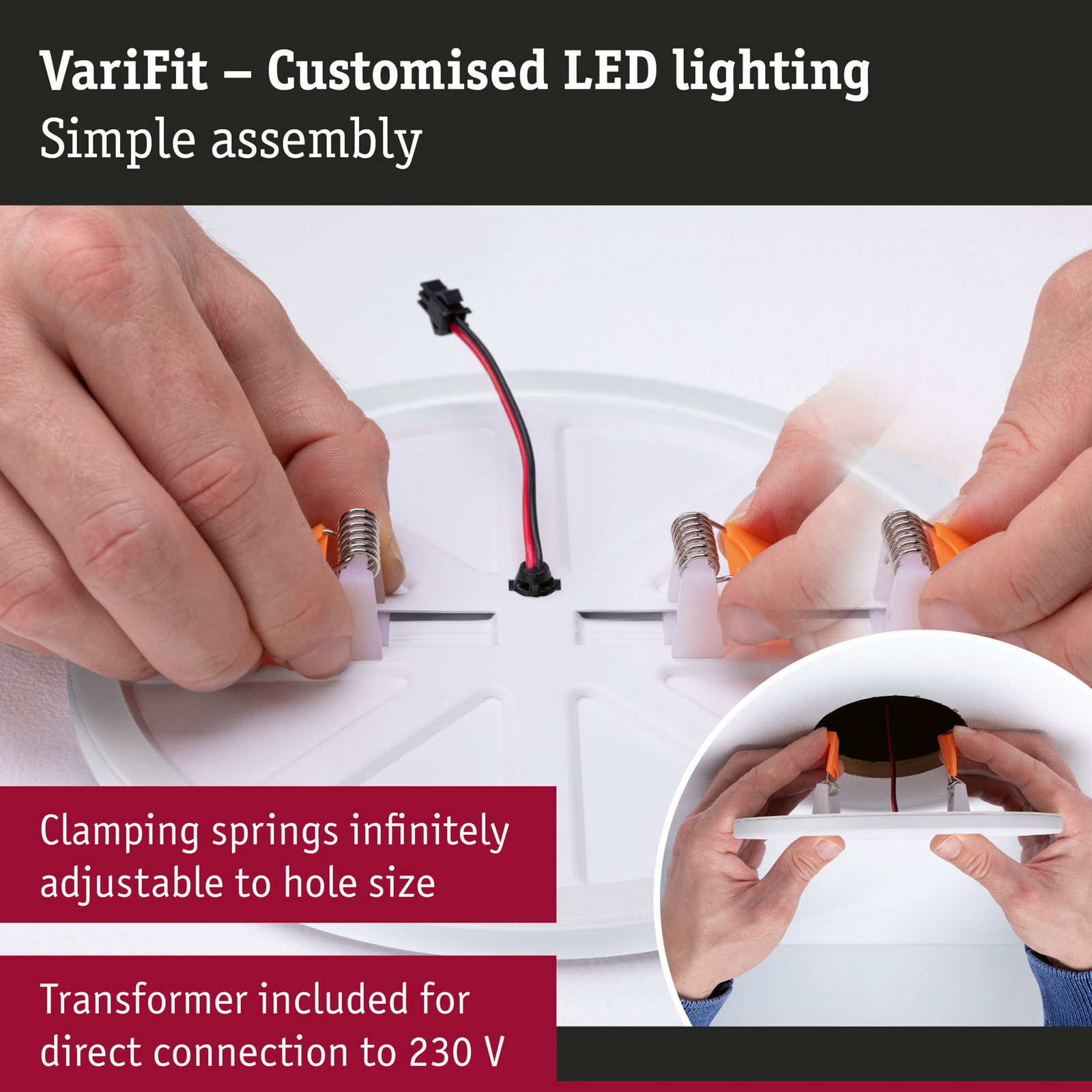 Paulmann Veluna Edge LED wpuszczana IP44 3000K Ø 12cm